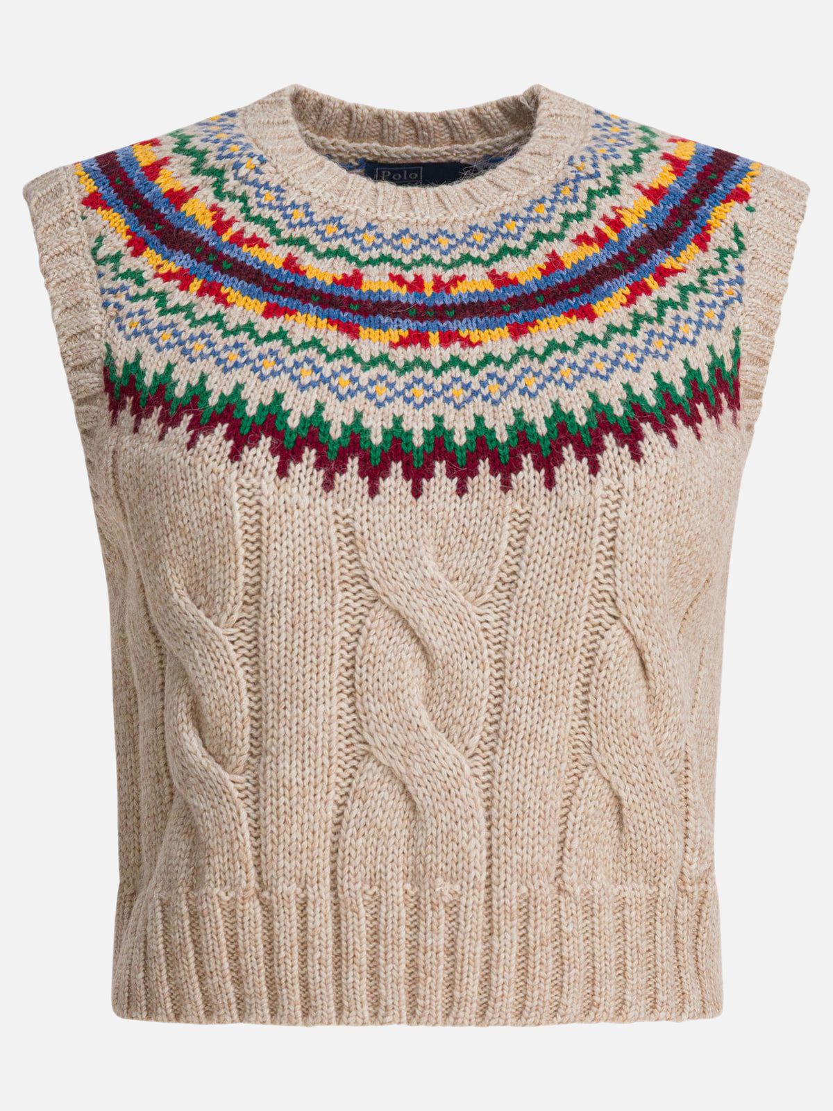 Polo Ralph Lauren Fair Isle Knit Vest Beige