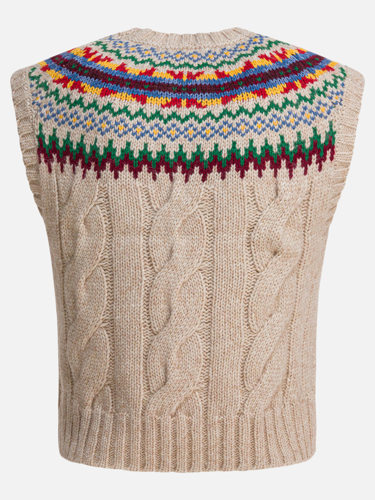 Polo Ralph Lauren Fair Isle Knit Vest Beige - VIETTI