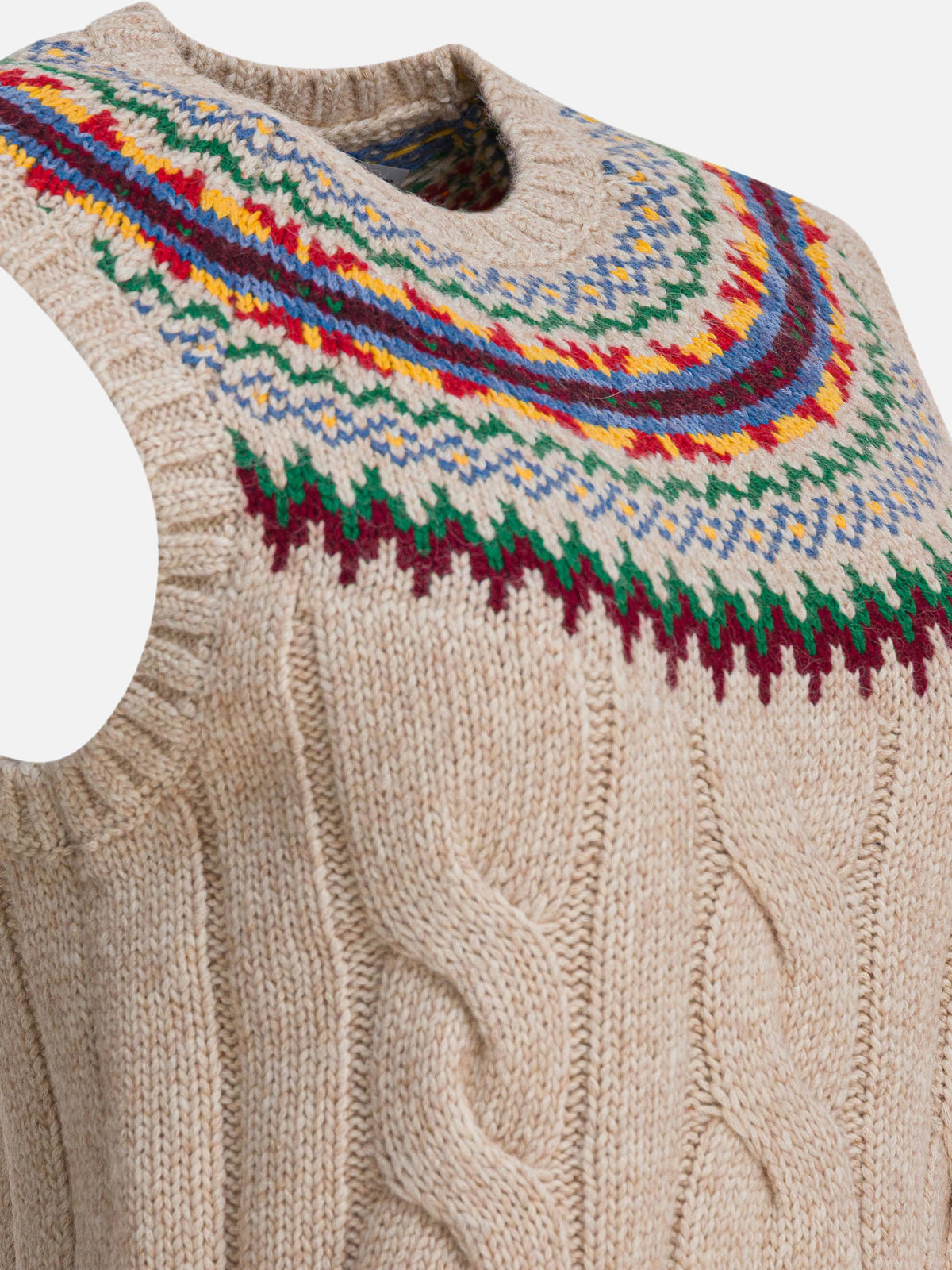 Polo Ralph Lauren Fair Isle Knit Vest Beige - VIETTI