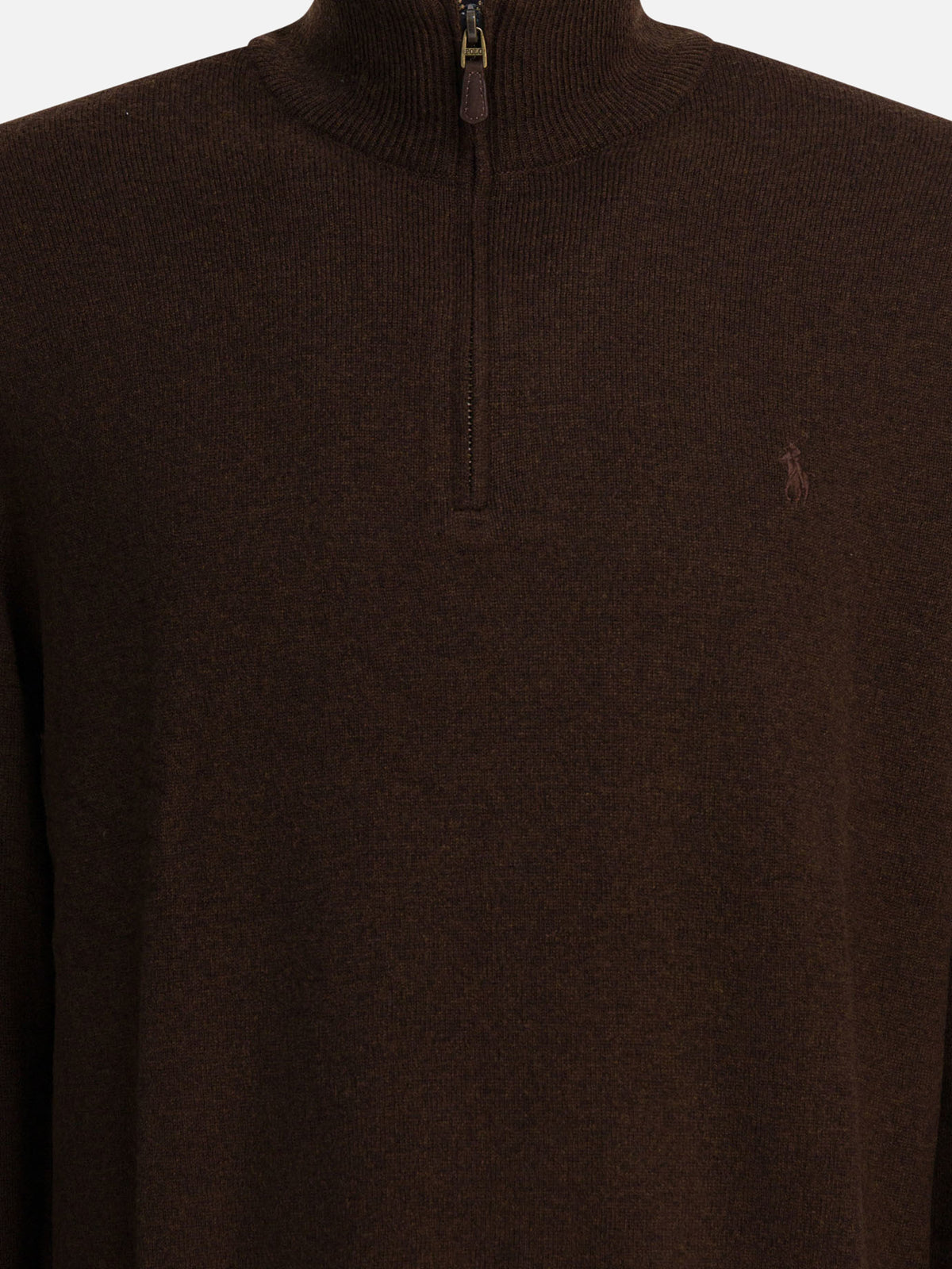 Polo Ralph Lauren Wool sweater with zipper Brown - VIETTI