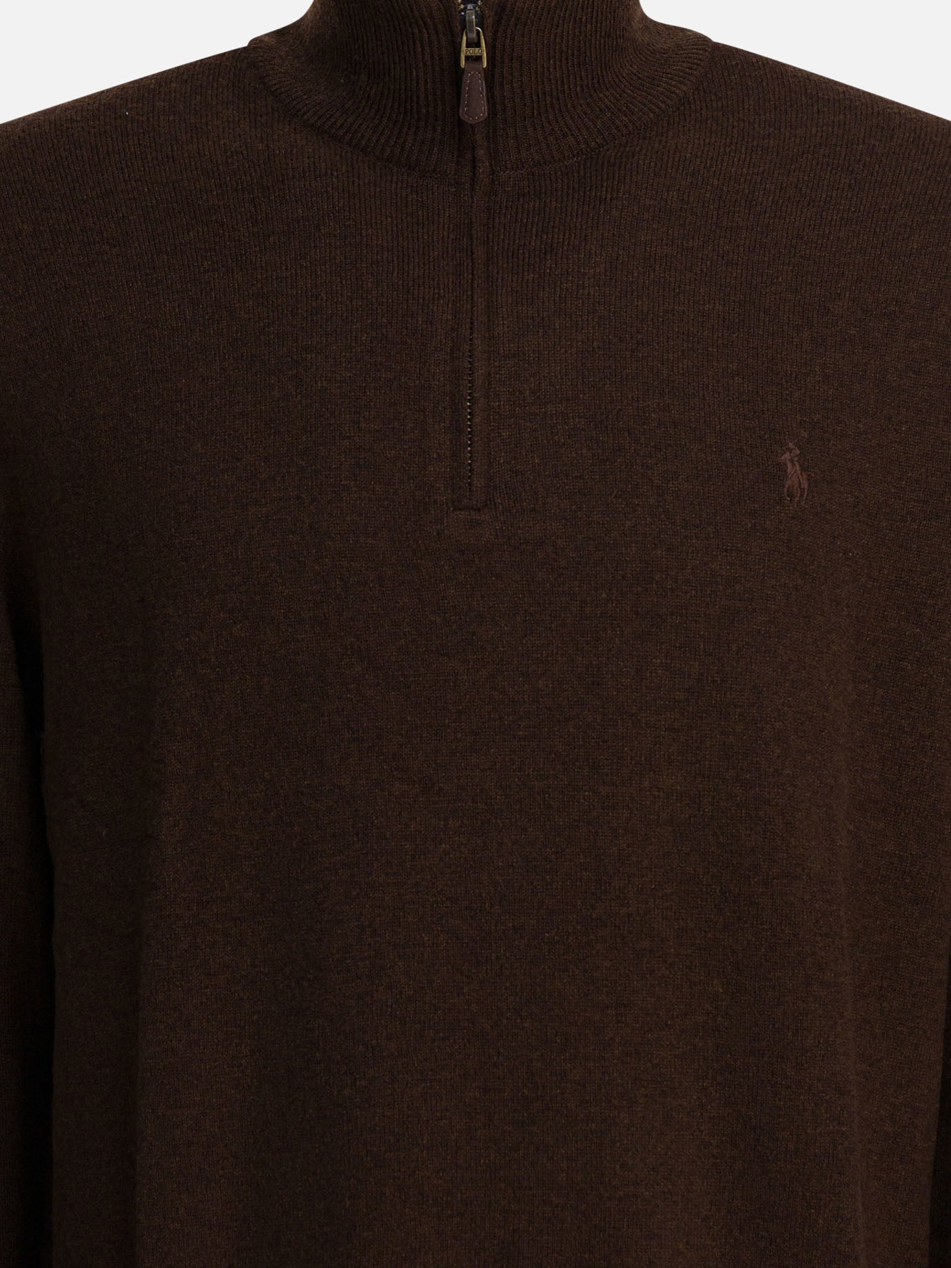 Polo Ralph Lauren Wool sweater with zipper Brown - Men | VIETTI