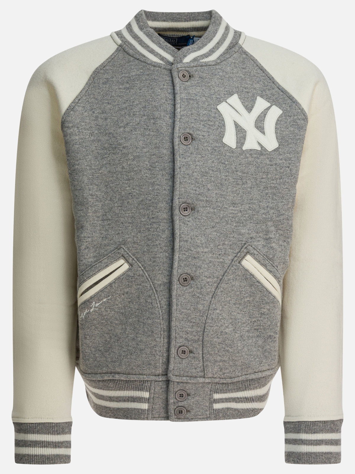 Polo Ralph Lauren "Yankees" cardigan in wool Grey