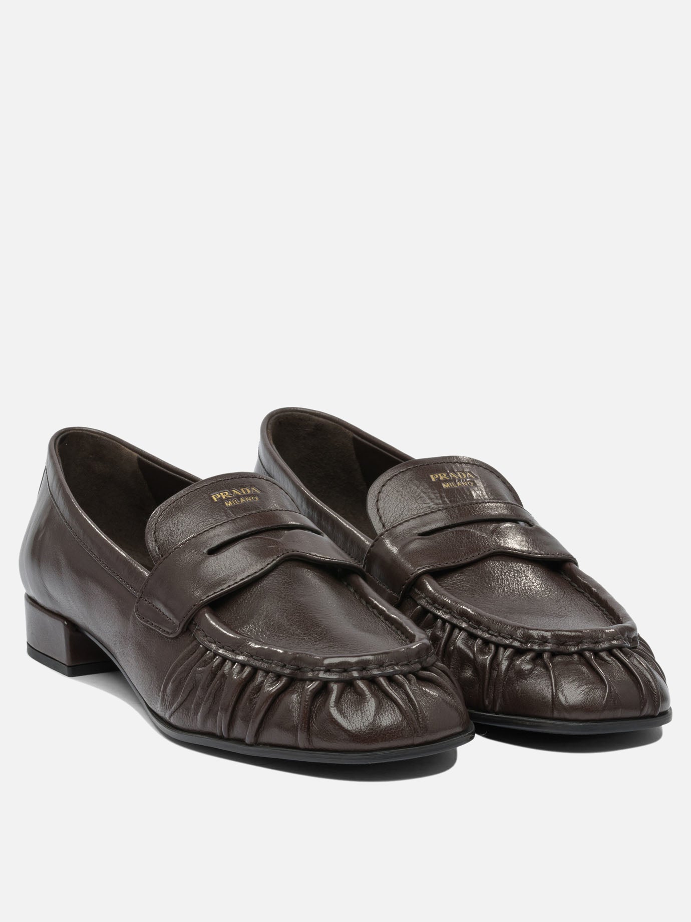 Prada Leather loafers Brown - Women | VIETTI Online Store