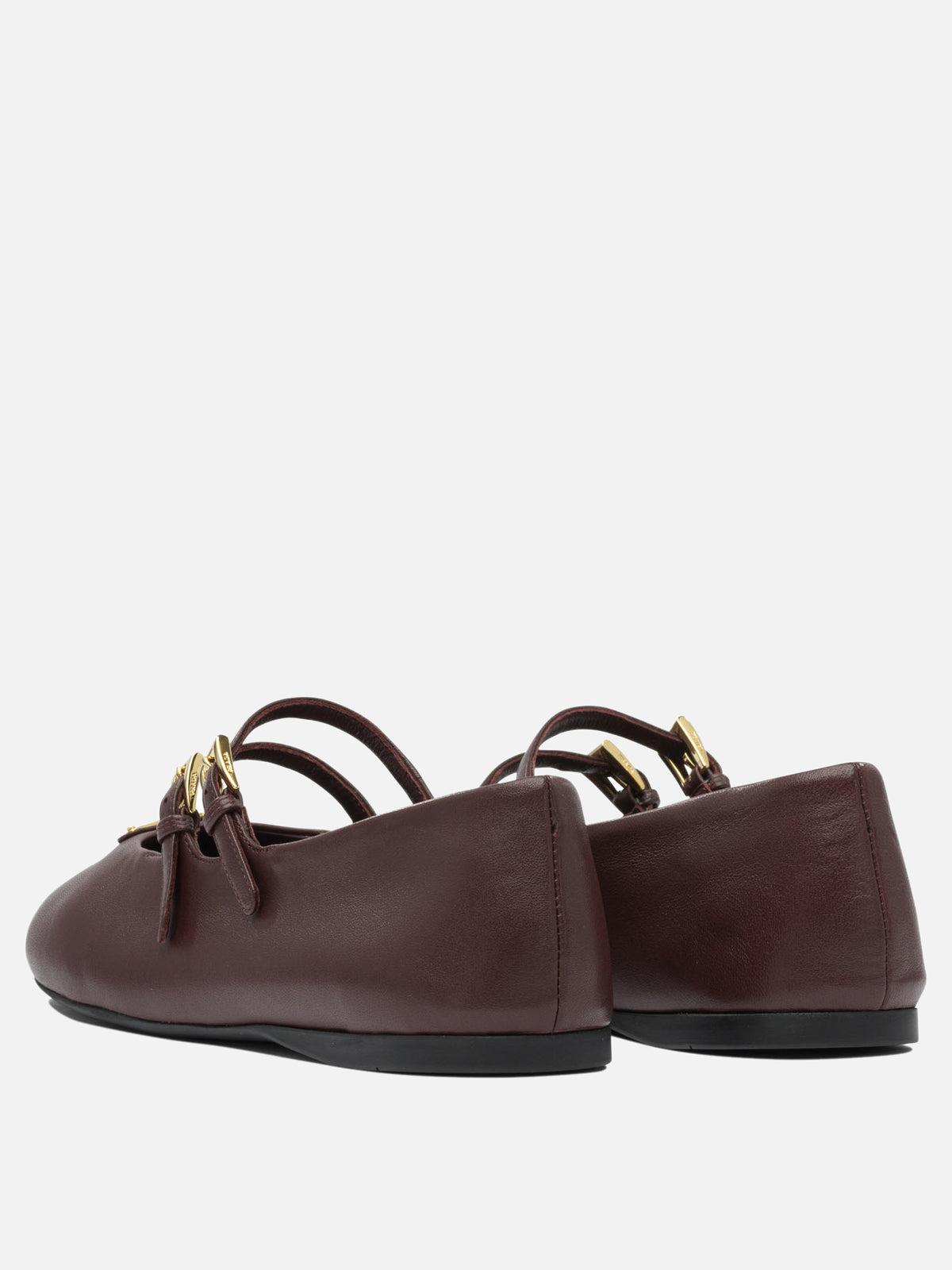 Prada Nappa leather ballet flats Bordeaux