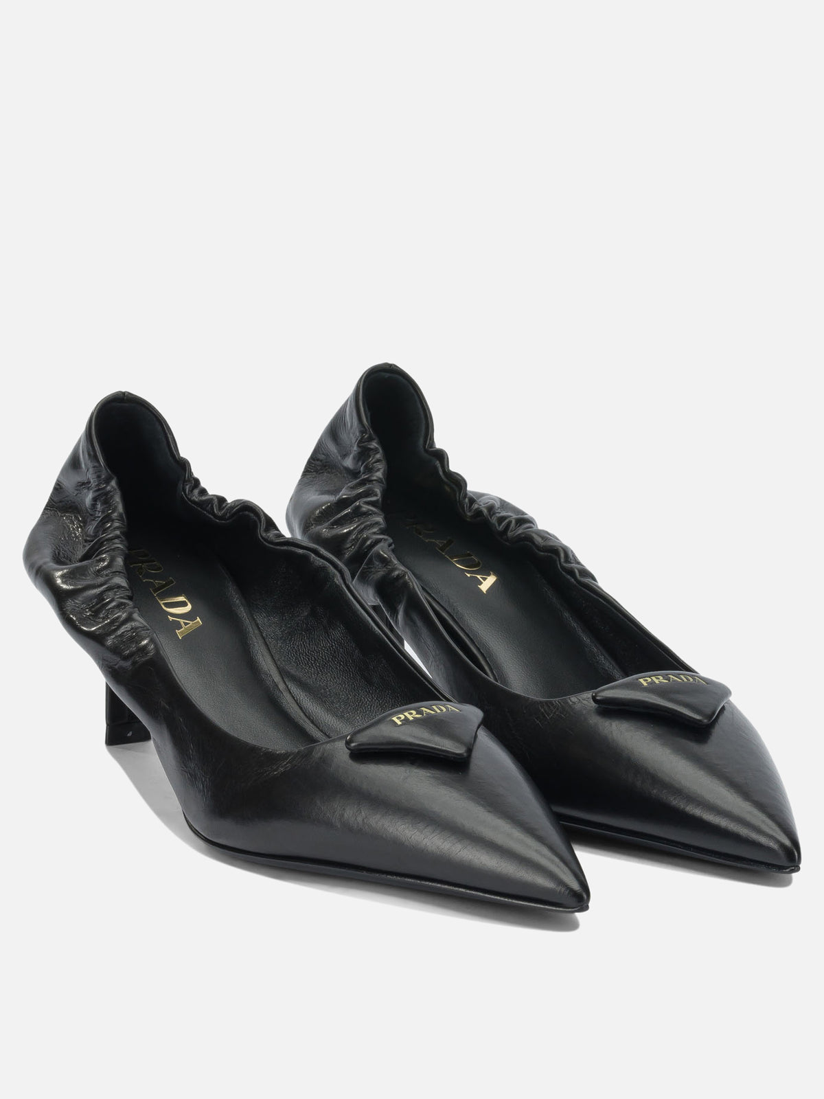 Prada Leather pumps with logo Black - VIETTI
