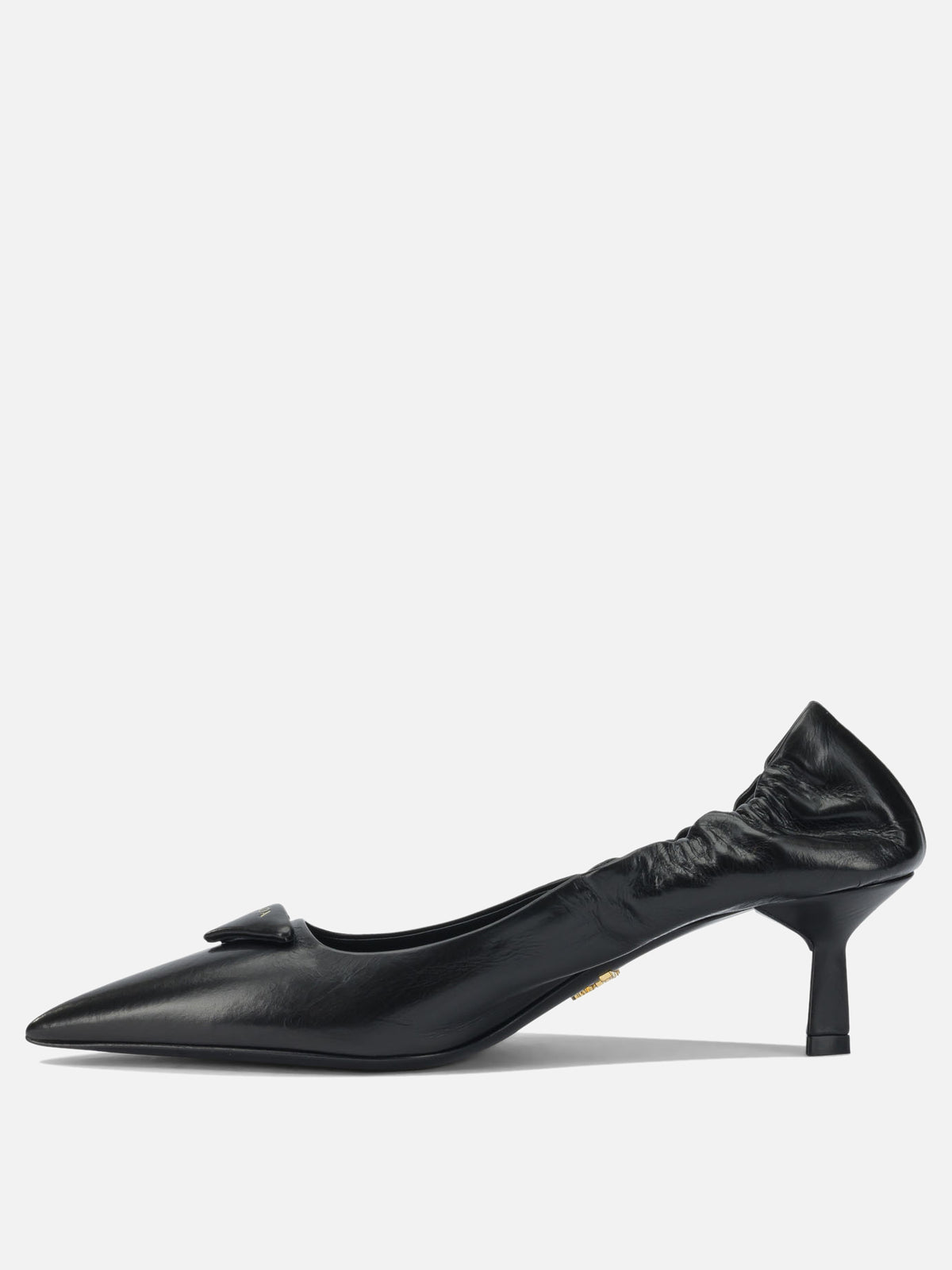 Prada Leather pumps with logo Black
