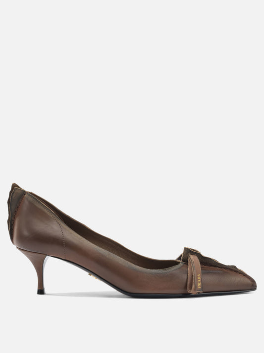 Sandali con tacco 100% calf leather  Marrone - Prada Donna | PDP | VIETTI Online Store 

