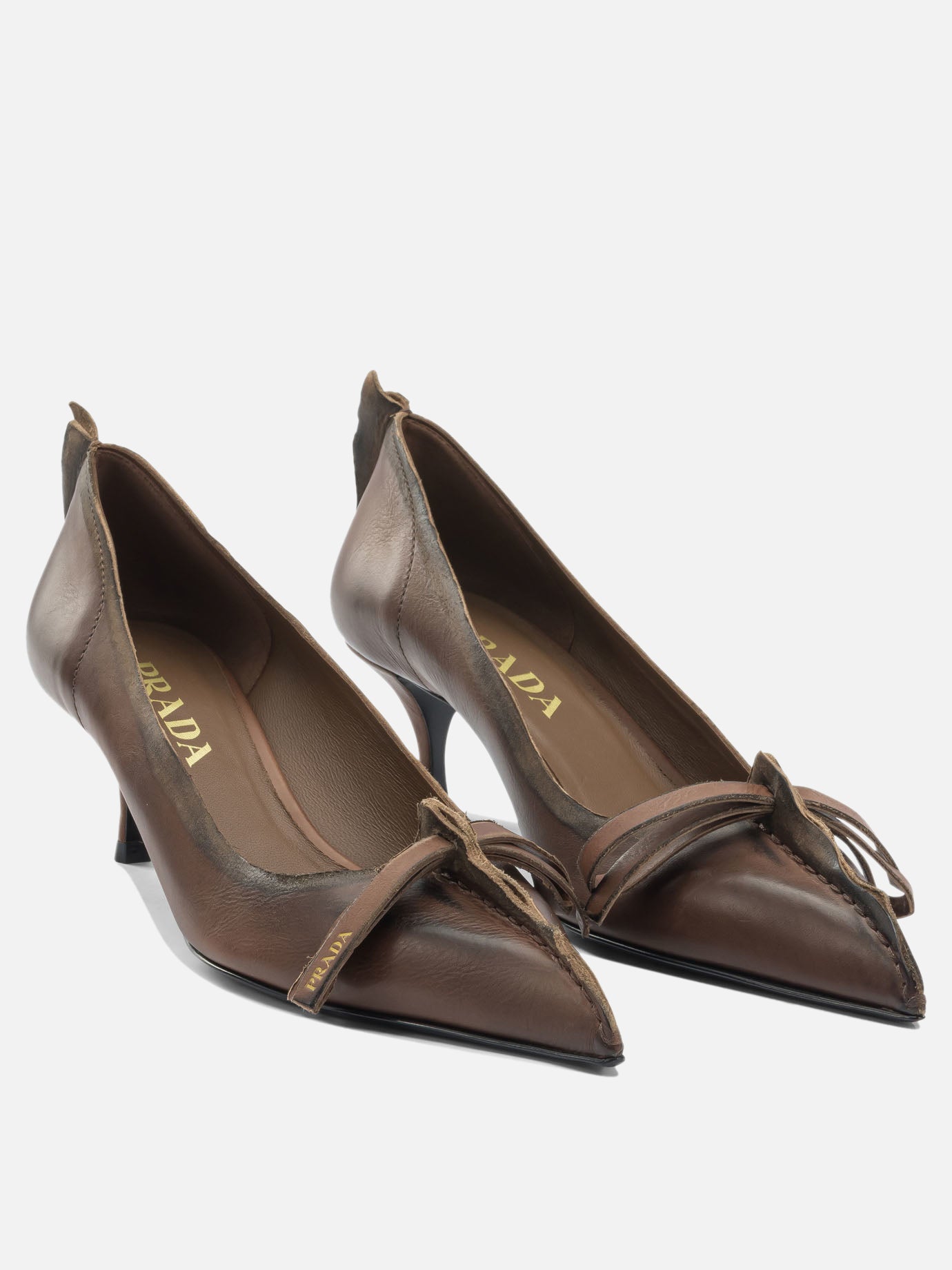 Sandali con tacco 100% calf leather  Marrone - Prada Donna | PDP | VIETTI Online Store | thumbnail_2