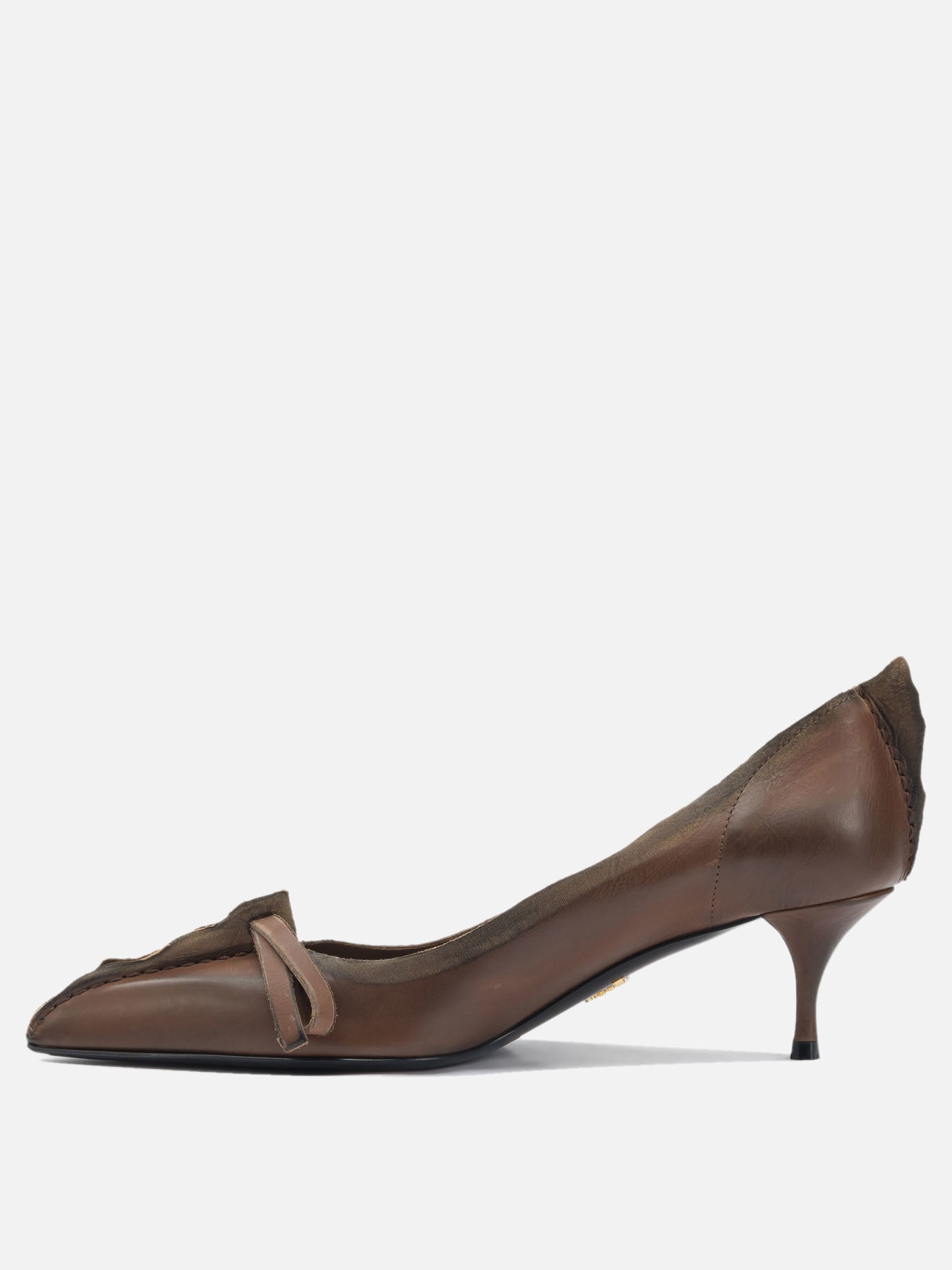 Sandali con tacco 100% calf leather  Marrone - Prada Donna | PDP | VIETTI Online Store | thumbnail_3