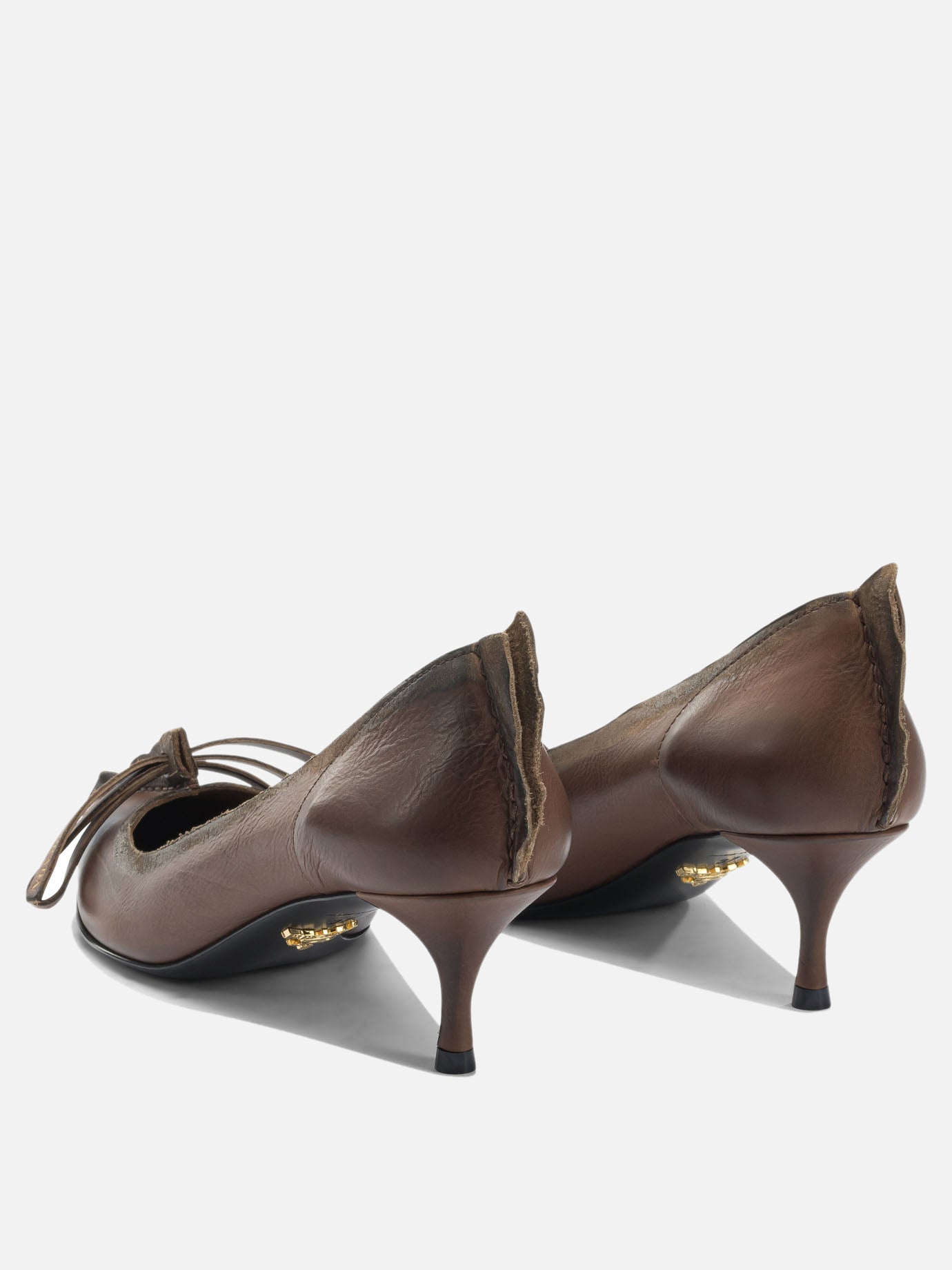 Sandali con tacco 100% calf leather  Marrone - Prada Donna | PDP | VIETTI Online Store | thumbnail_4