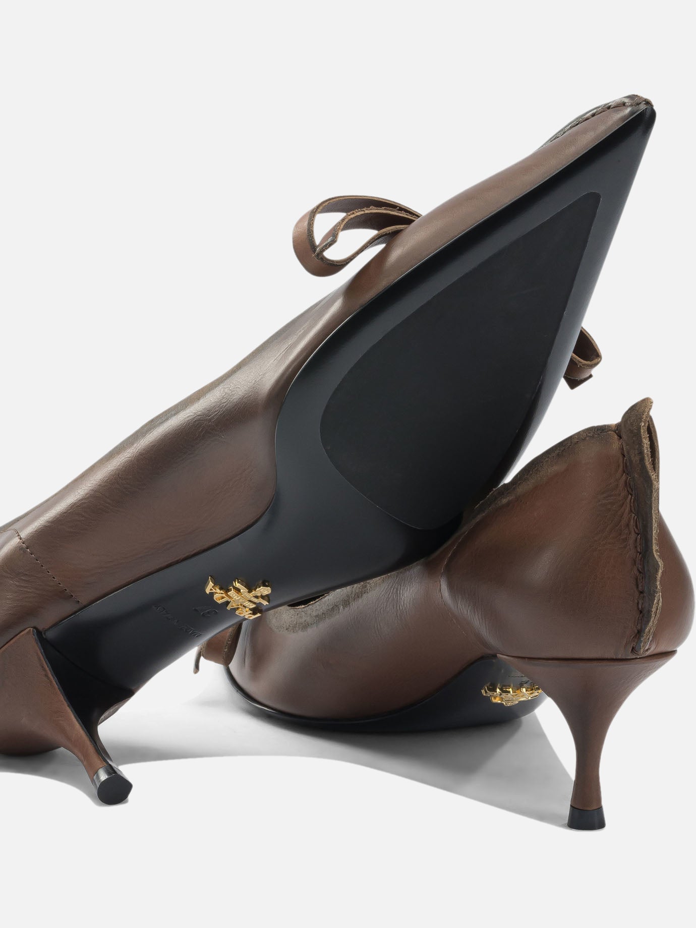 Prada Antique leather pumps 55mm Brown - Women | VIETTI