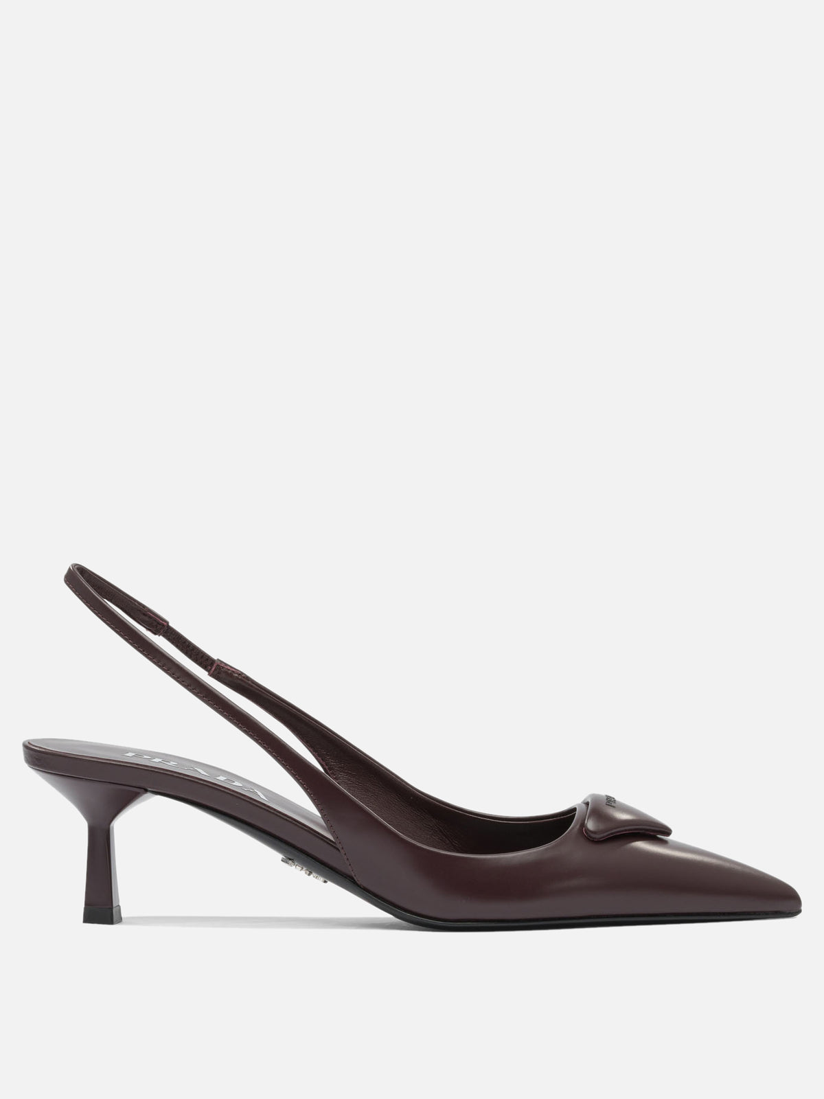 Prada Brushed leather slingback pumps Bordeaux