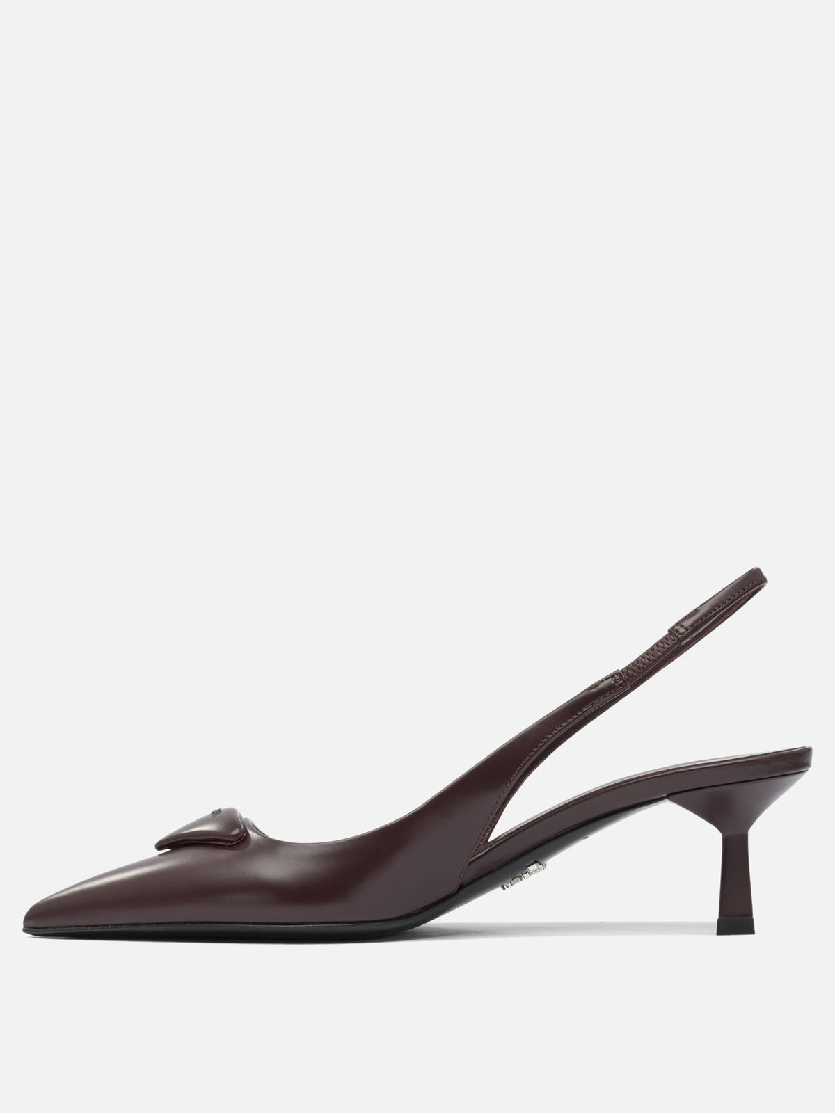 Prada Brushed leather slingback pumps Bordeaux