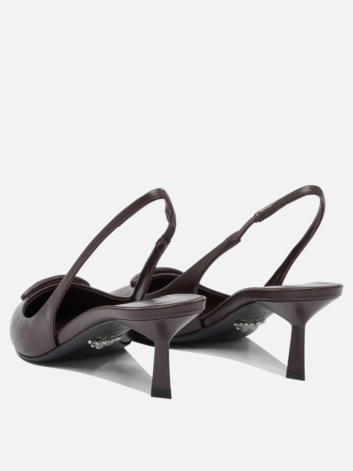 Prada Brushed leather slingback pumps Bordeaux