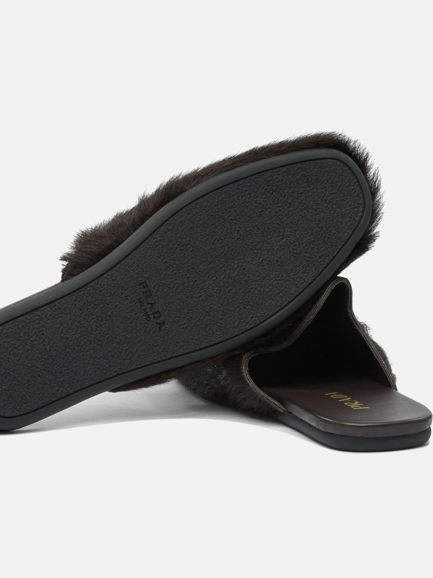 Slippers 100% bos taurus - 100% rubber  Brown - Prada Women | PDP | VIETTI Online Store | thumbnail_5
