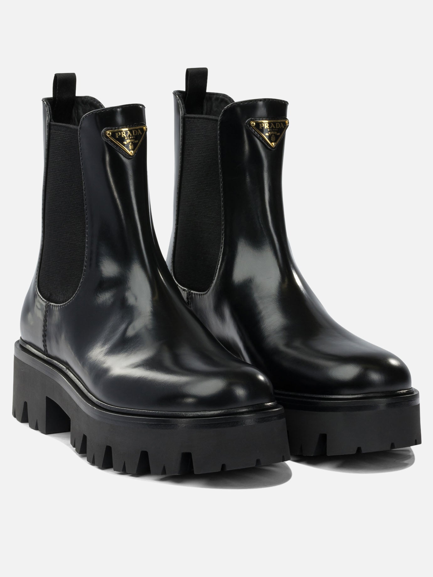 Stivaletti pull-on 100% calf leather - 74% polyester 26% elastane  Nero - Prada Donna | PDP | VIETTI Online Store | Zoom-Modal_2
