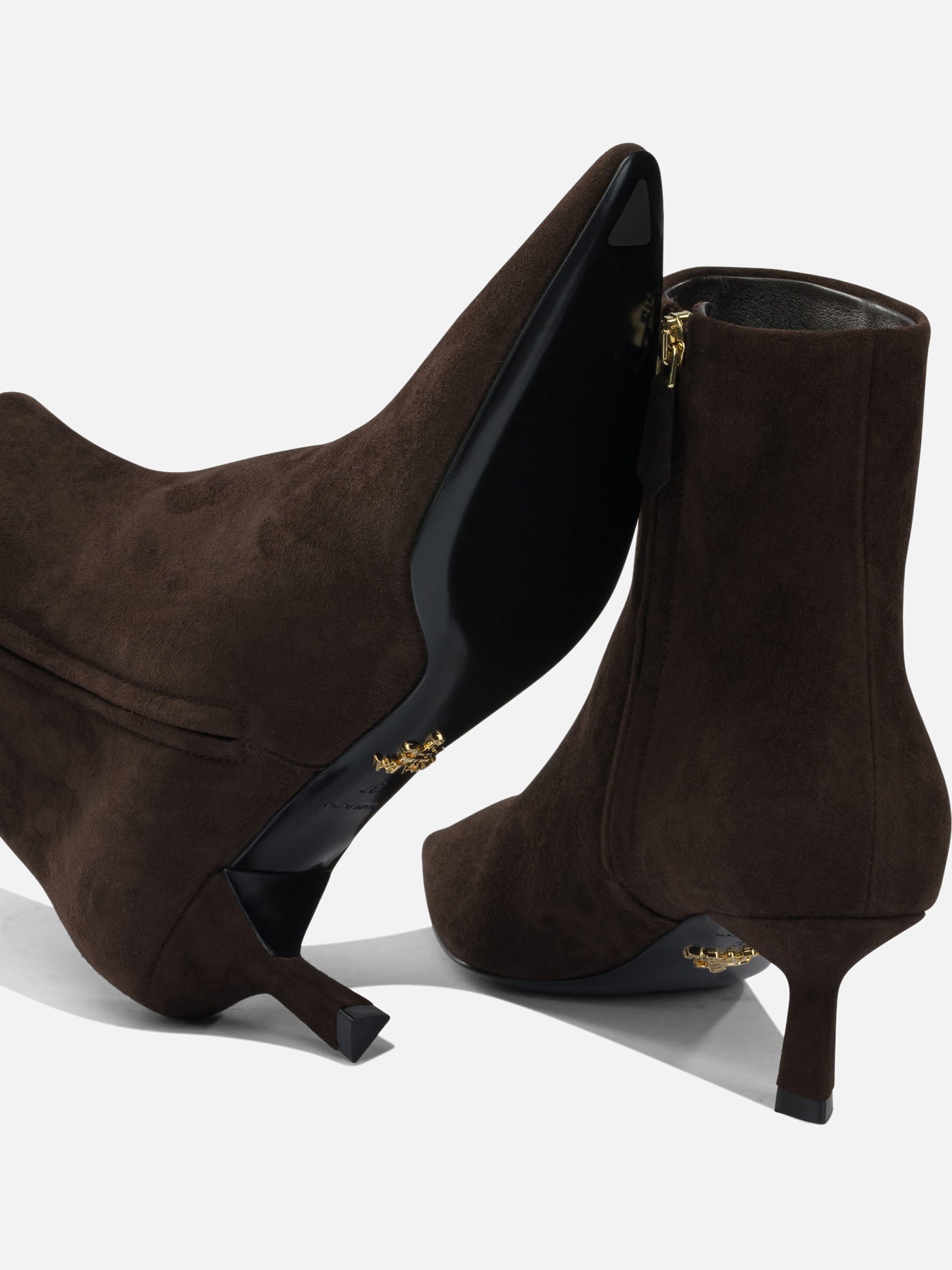 Stivaletti con zip 100% suede - 100% leather  Marrone - Prada Donna | PDP | VIETTI Online Store | Zoom-Modal_5
