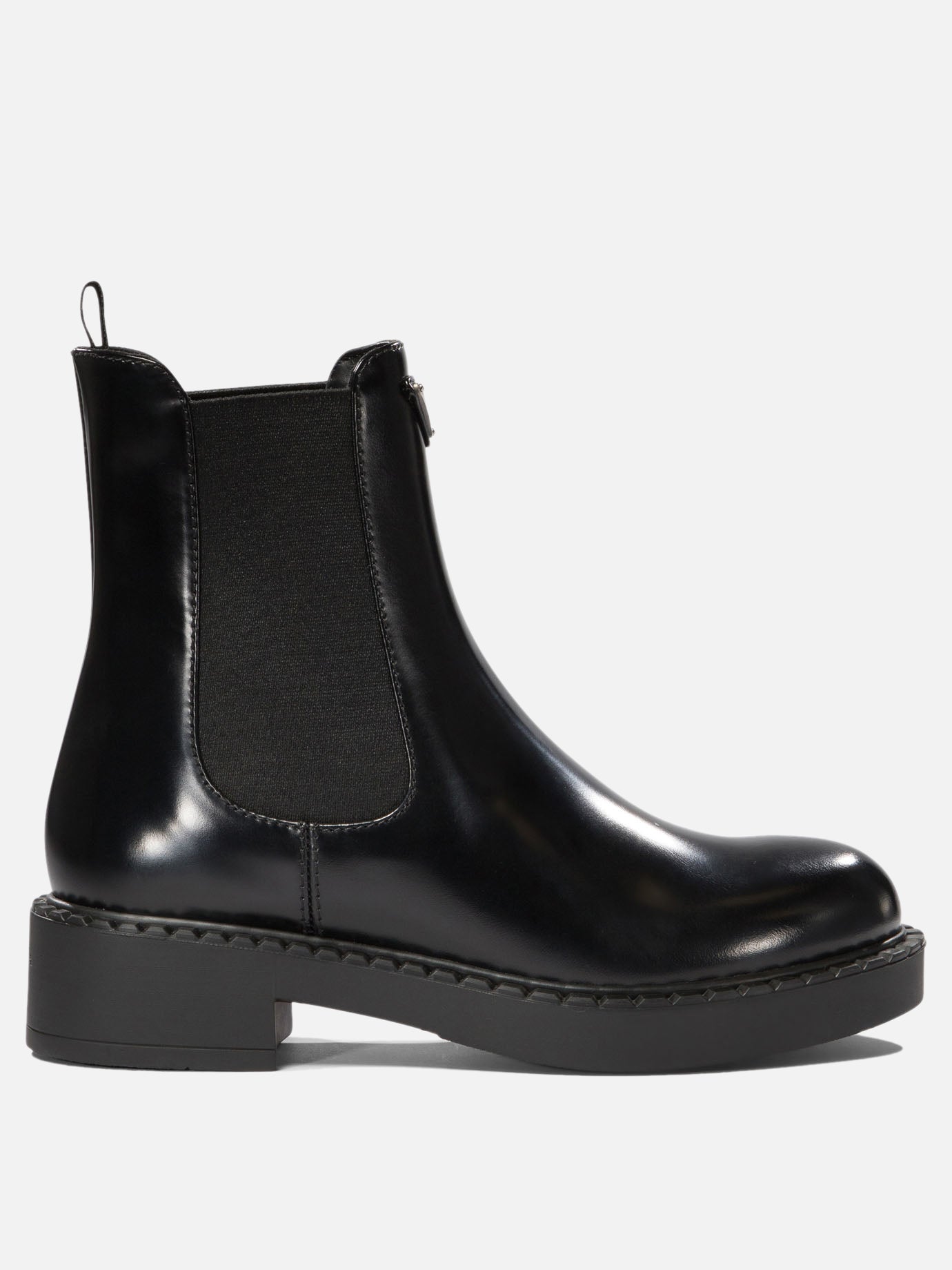 Chelsea boots 100% calf leather - 74% polyester 26% elastane  Black - Prada Women | PDP | VIETTI Online Store | thumbnail