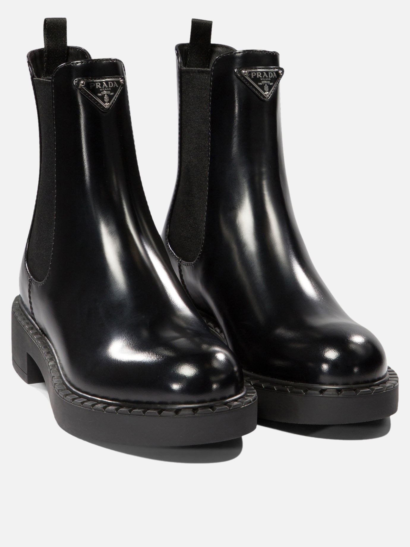 Chelsea boots 100% calf leather - 74% polyester 26% elastane  Black - Prada Women | PDP | VIETTI Online Store | Zoom-Modal_2
