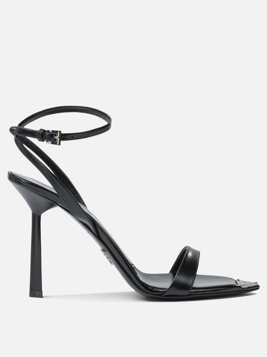 Heeled sandals 100% calf leather - 100% leather  Black - Prada Women | VIETTI Online Store 
