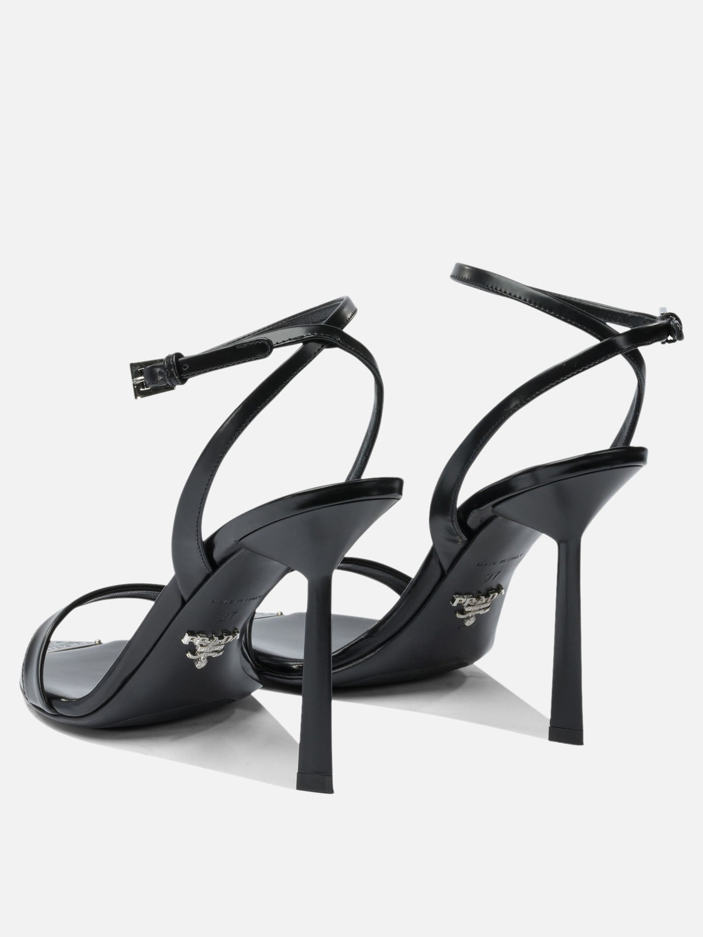 Sandali con tacco 100% calf leather - 100% leather  Nero - Prada Donna | PDP | VIETTI Online Store | thumbnail_4