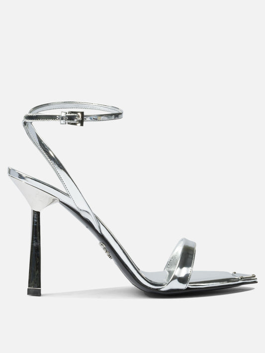 Heeled sandals 100% calf leather - 100% leather  Silver - Prada Women | VIETTI Online Store 
