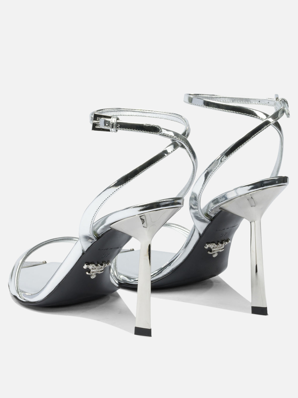 Prada Leather sandals 100 mm Silver
