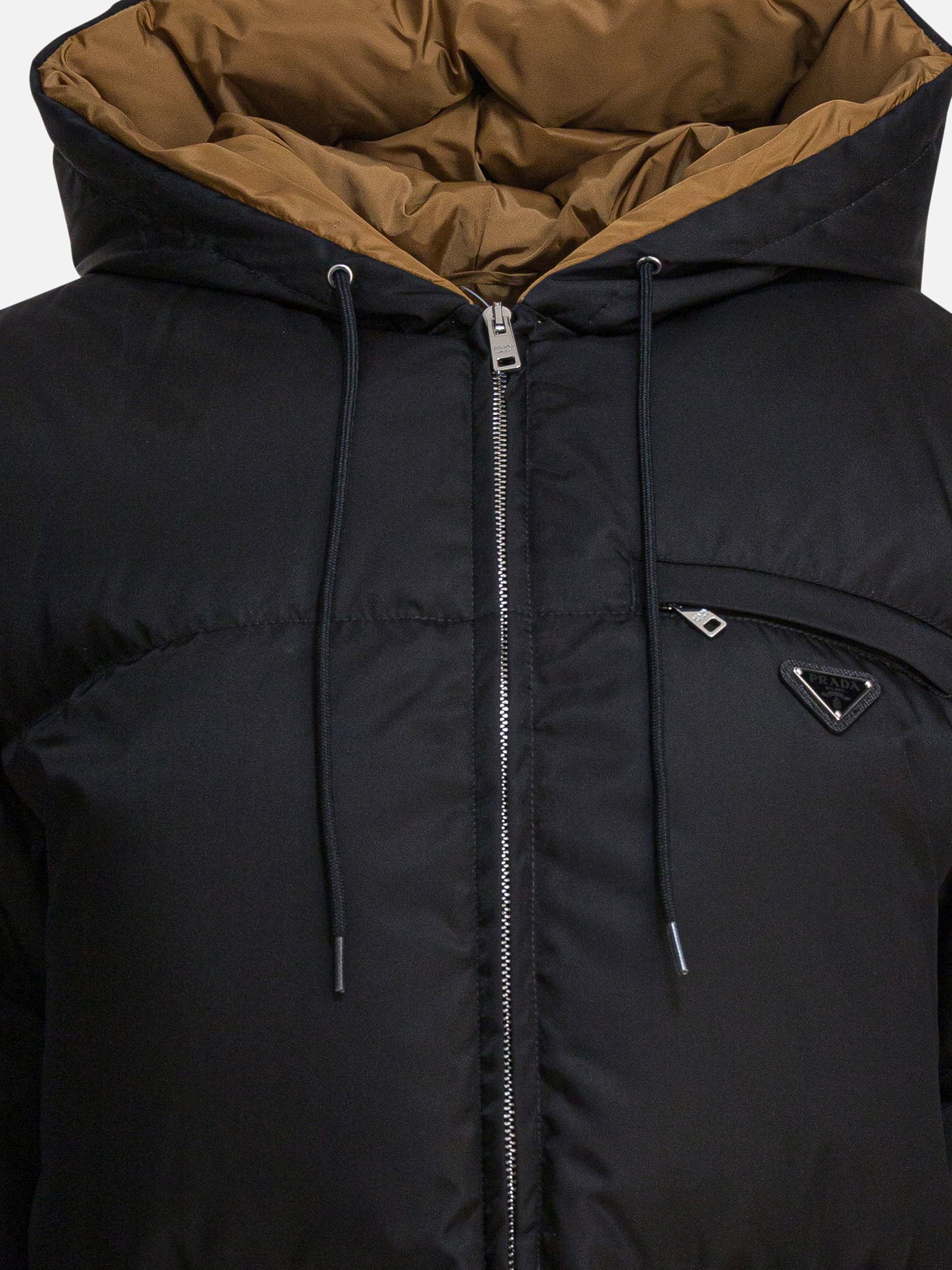 Piumini corti Logo  Nero - Prada Donna | PDP | VIETTI Online Store | thumbnail_3