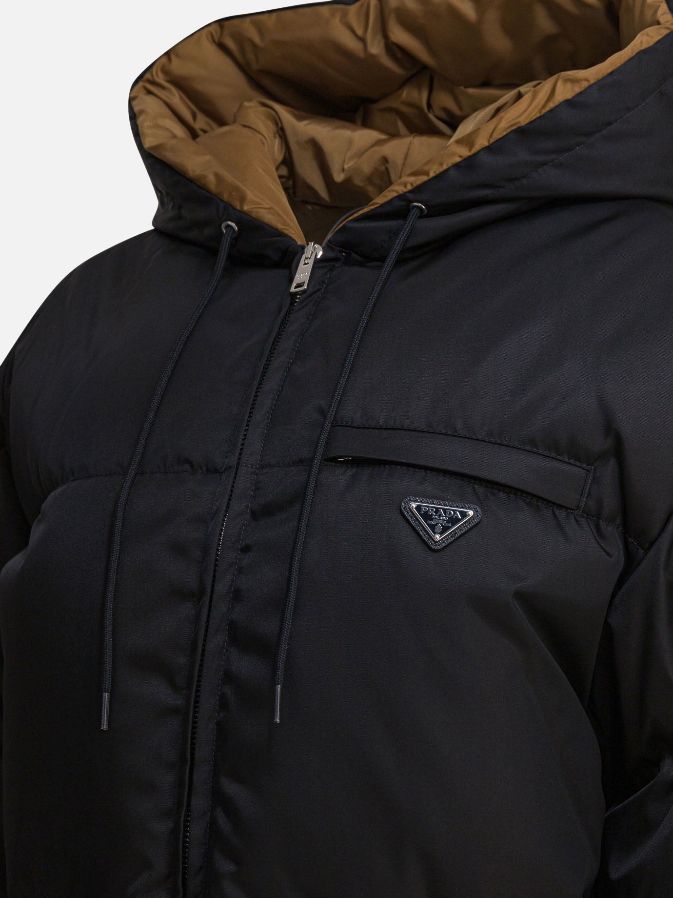 Piumini corti Logo  Nero - Prada Donna | PDP | VIETTI Online Store | Zoom-Modal_4
