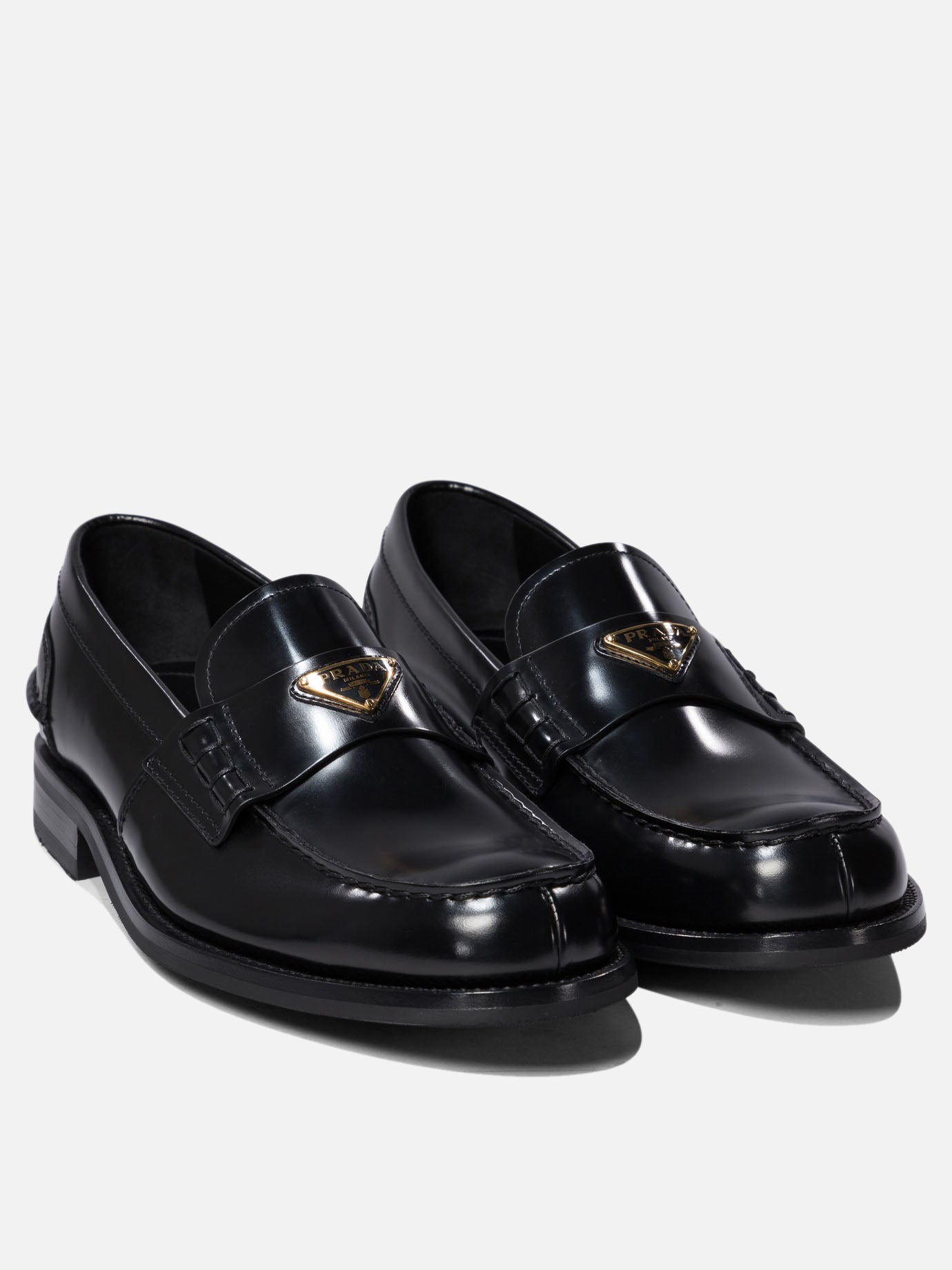 Prada Brushed leather loafers Black - Men | VIETTI Online Store