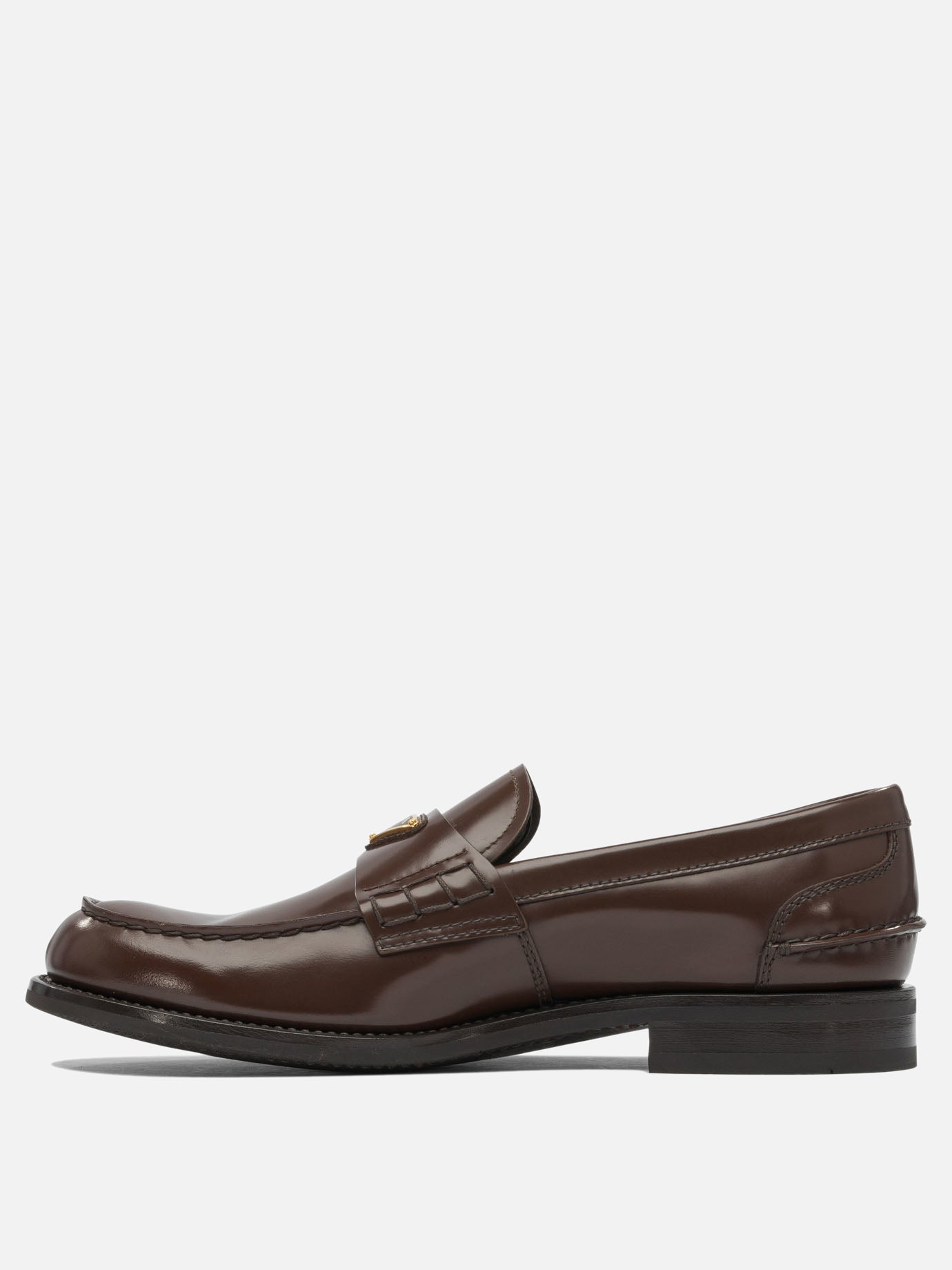 Prada Brushed leather loafers Brown