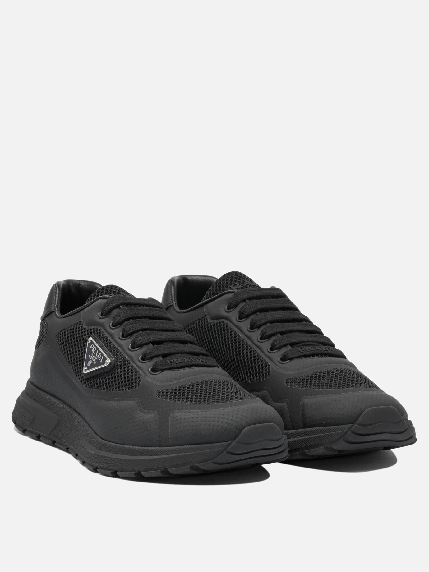 Low top sneakers 100% polyuretane - 100% rubber  Black - Prada Men | PDP | VIETTI Online Store | thumbnail_2