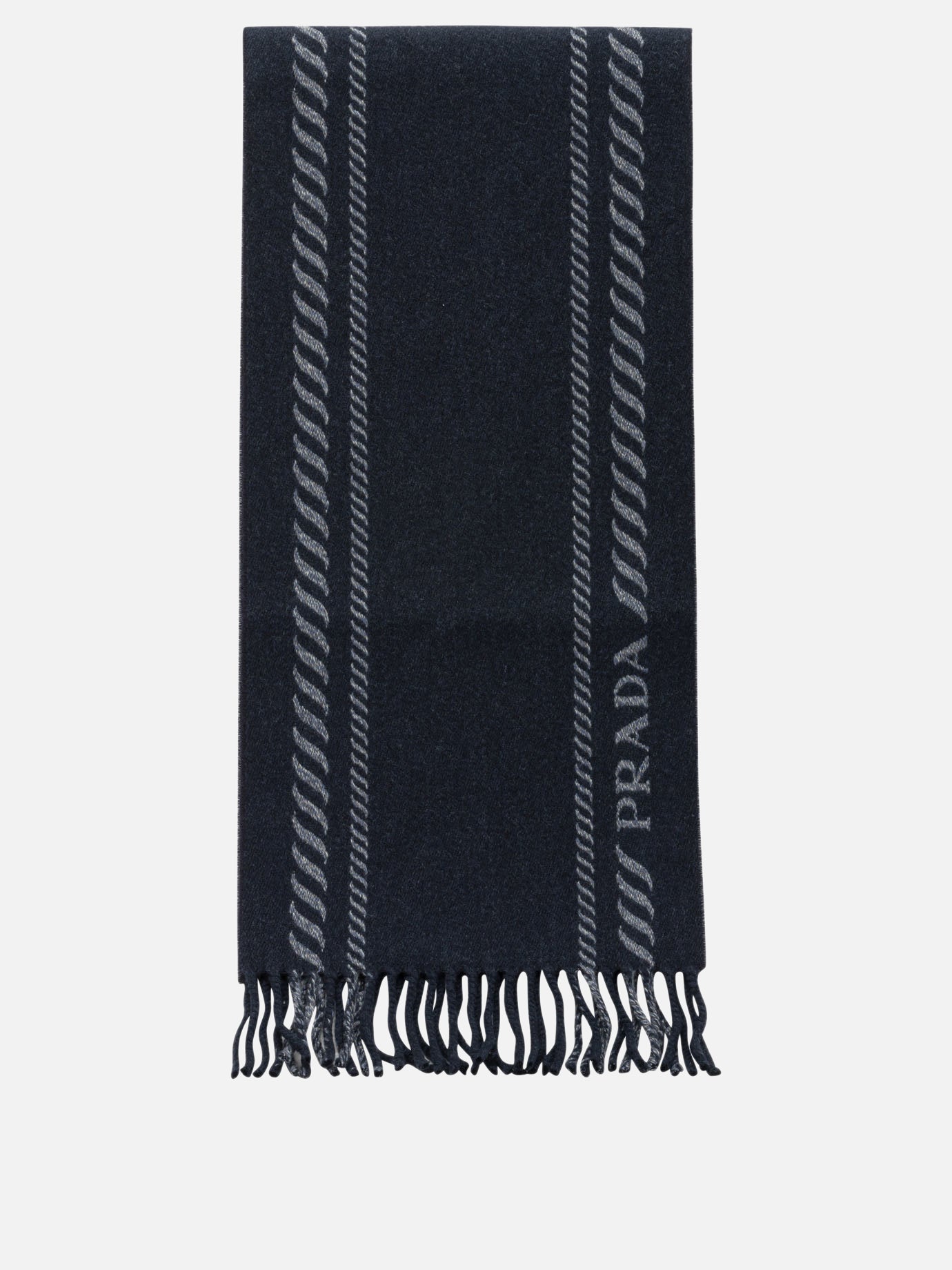 Fringed scarves 2FS114  Blue - Prada Men | PDP | VIETTI Online Store | Zoom-Modal
