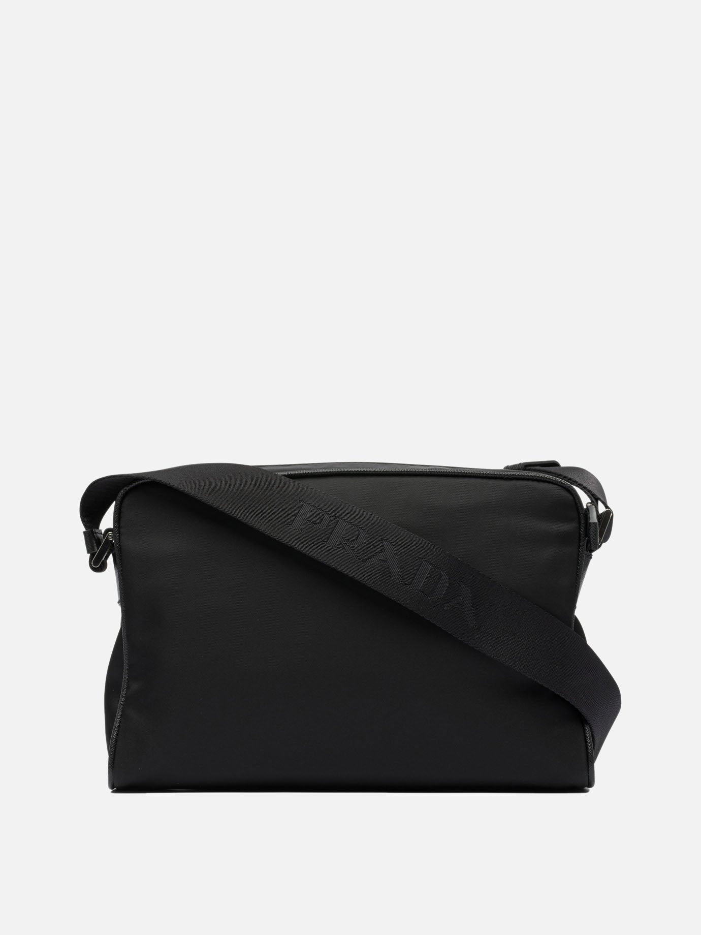 Prada Re-Nylon and Saffiano Shoulder Bag Black