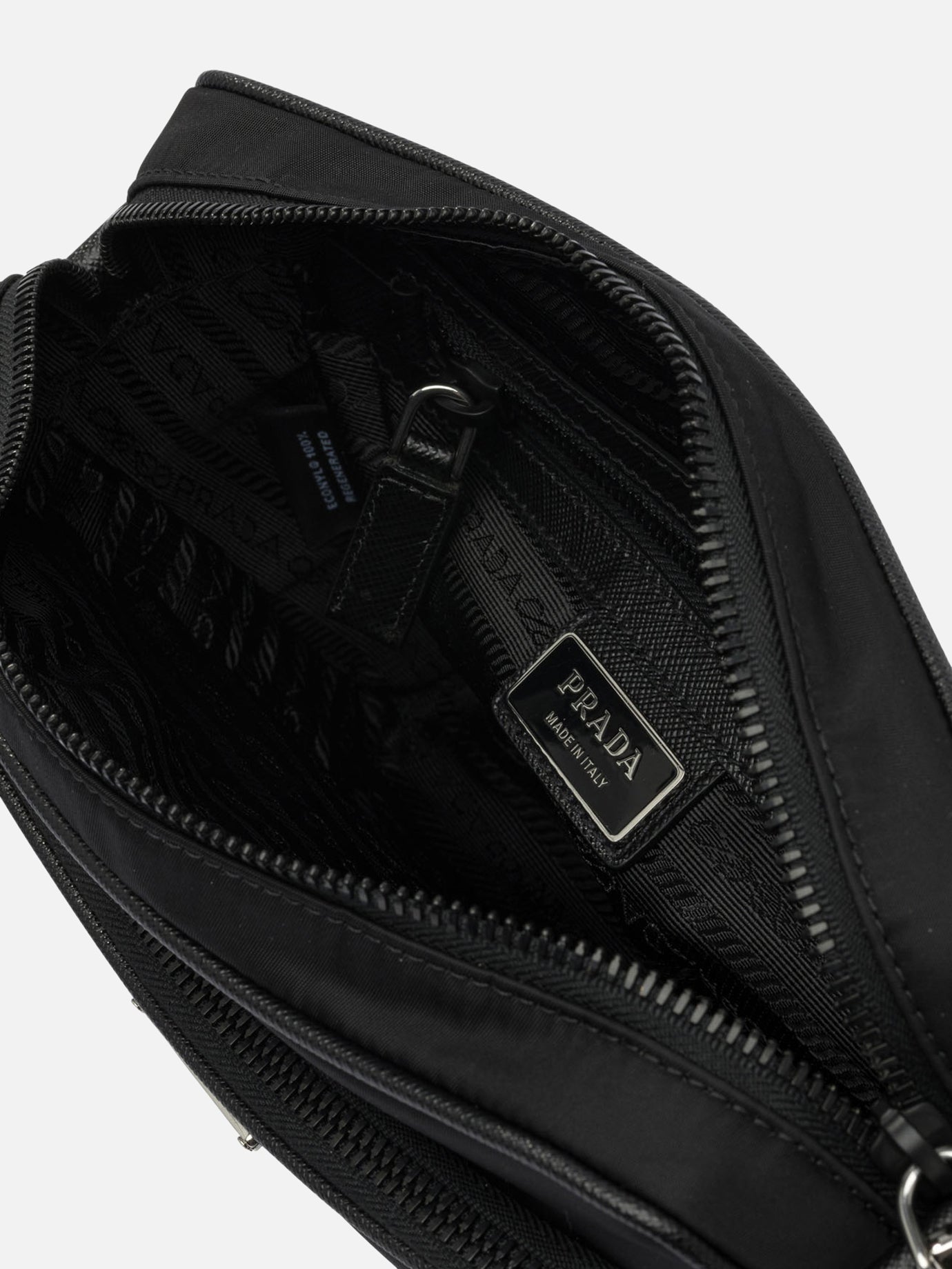 Prada Re-Nylon and Saffiano Shoulder Bag Black