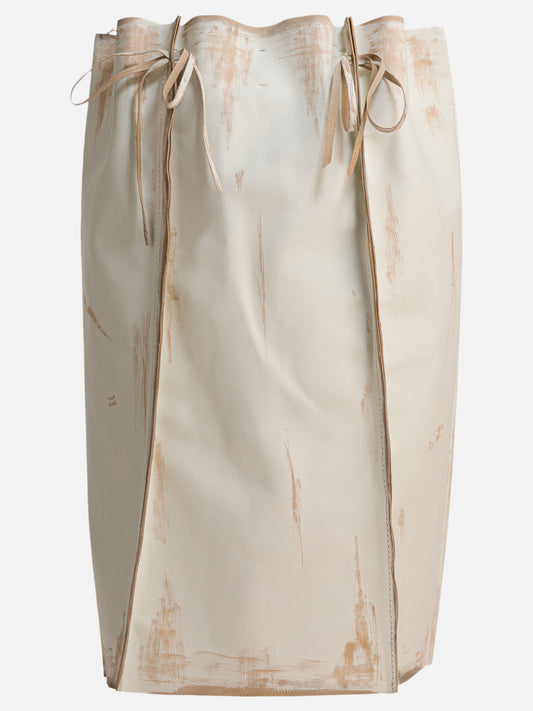 Prada Leather skirt White

