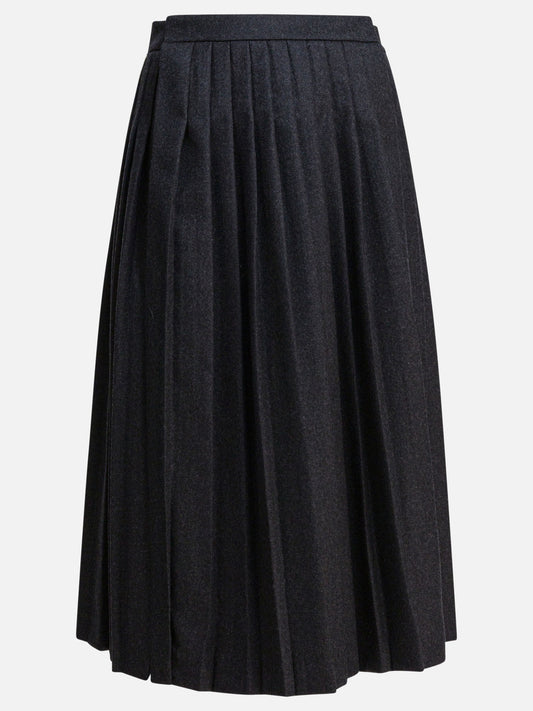 Prada Pleated wool flannel skirt Grey

