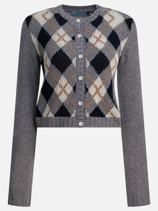 Cardigans Textured knit  Grey - Prada Women | PDP | VIETTI Online Store 

