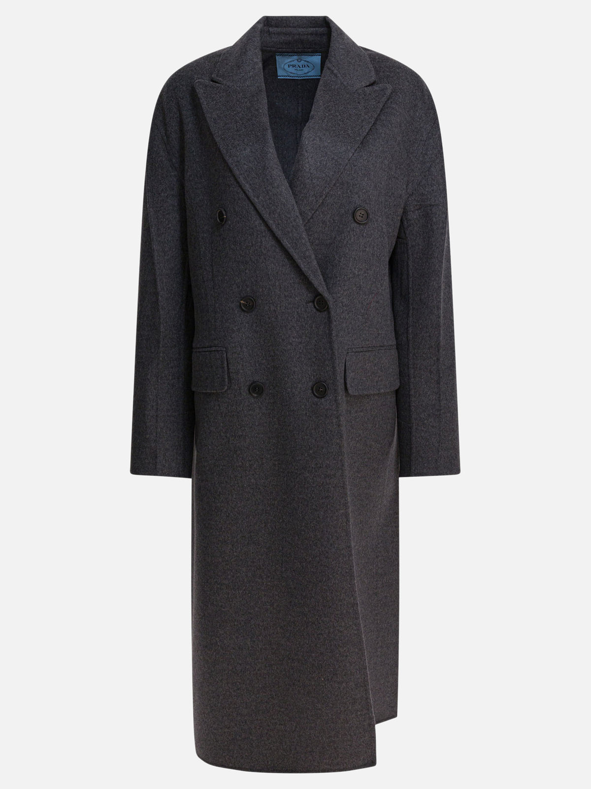 Prada Double-breasted wool and cashmere coat Grey