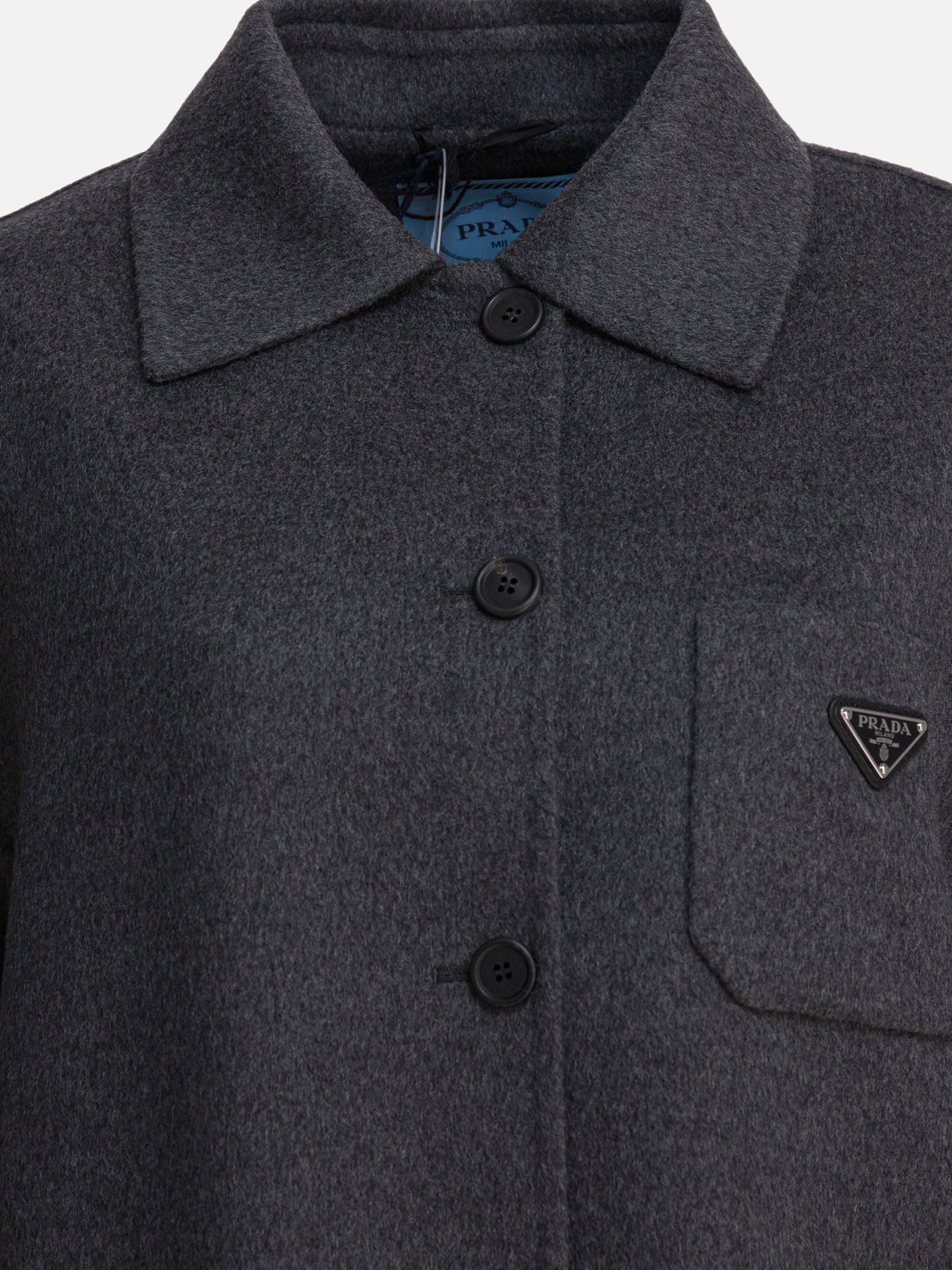 Short coats Logo  Grey - Prada Women | PDP | VIETTI Online Store | thumbnail_3