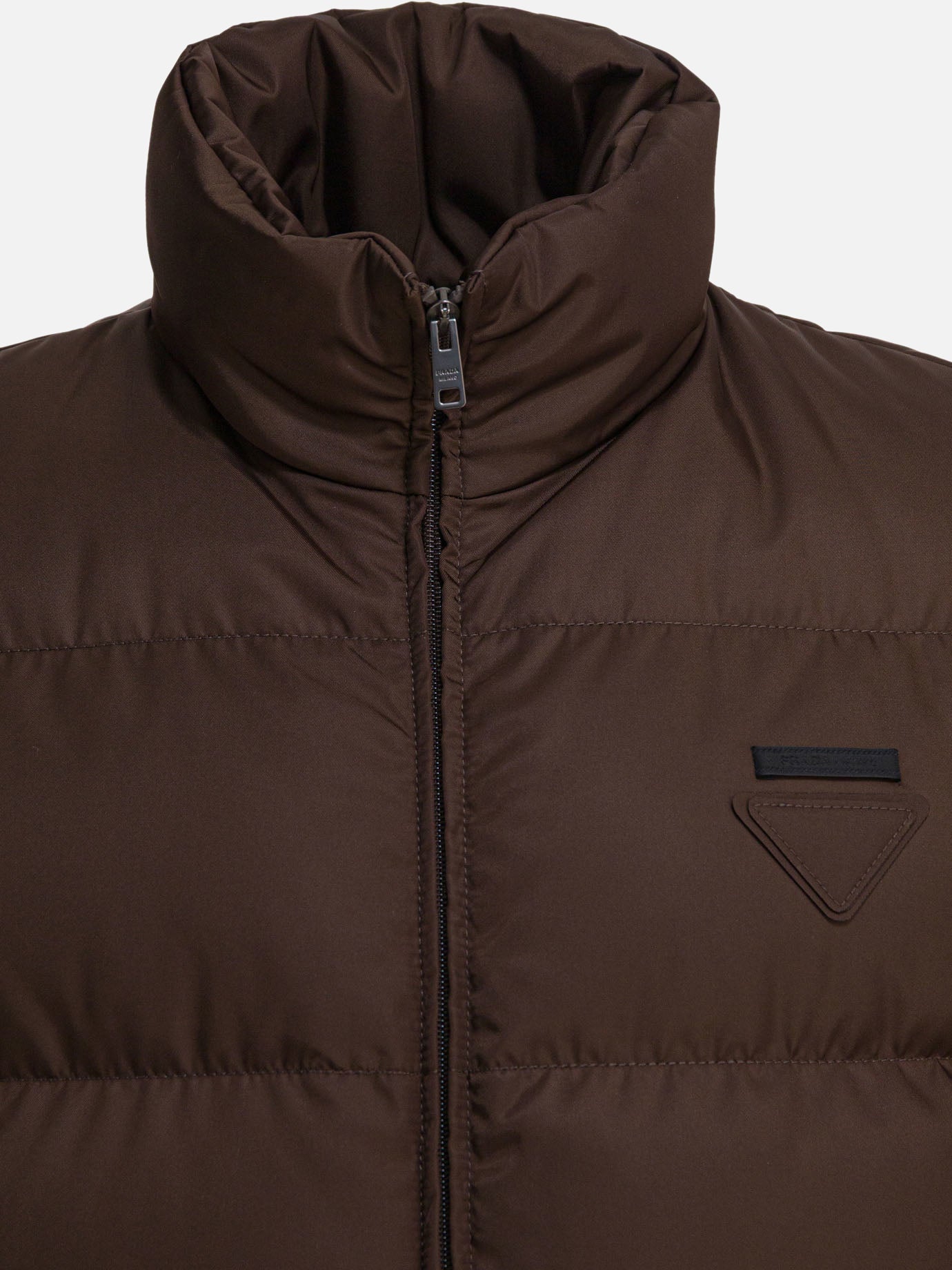 Piumini corti Logo  Marrone - Prada Uomo | PDP | VIETTI Online Store | Zoom-Modal_3
