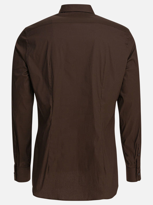 Casual shirts Solid colour  Brown - Prada Men | PDP | VIETTI Online Store | 2
