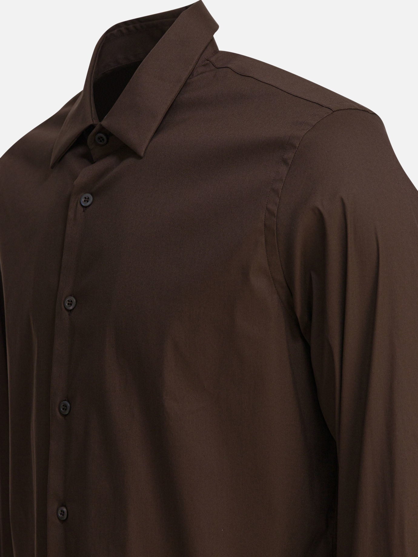 Prada Stretch cotton shirt Brown - Men | VIETTI Online Store Prada Stretch cotton shirt Brown - Men | VIETTI Online Store