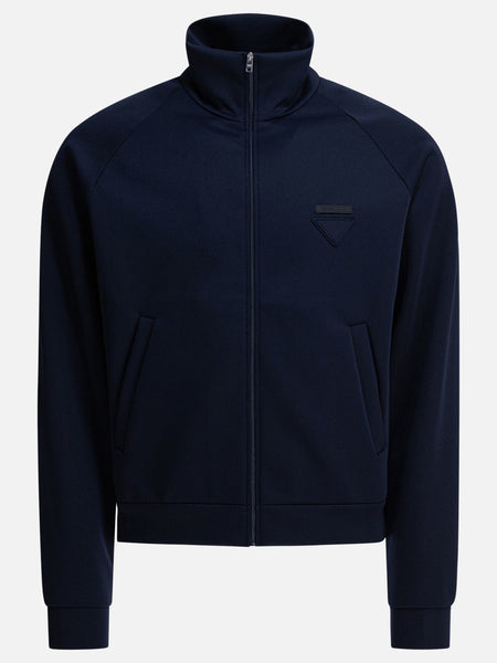Prada Zipper sweatshirt in technical fabric UJL37C Blue - Men