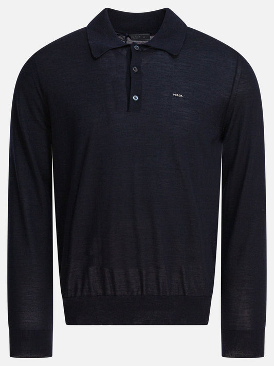 Polo shirts with buttons Logo  Blue - Prada Men | PDP | VIETTI Online Store 
