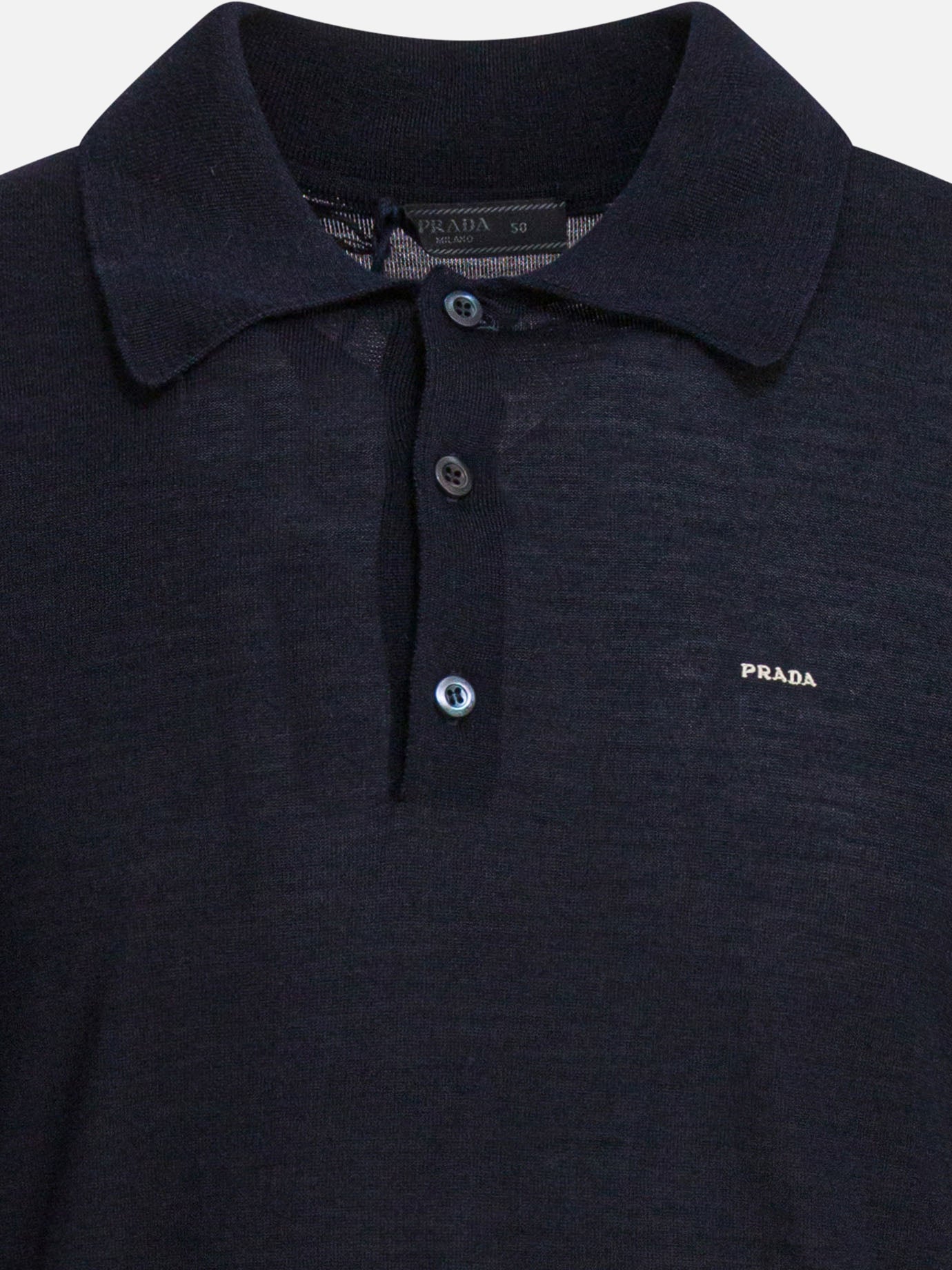 Prada Polo shirt with embroidered logo Blue