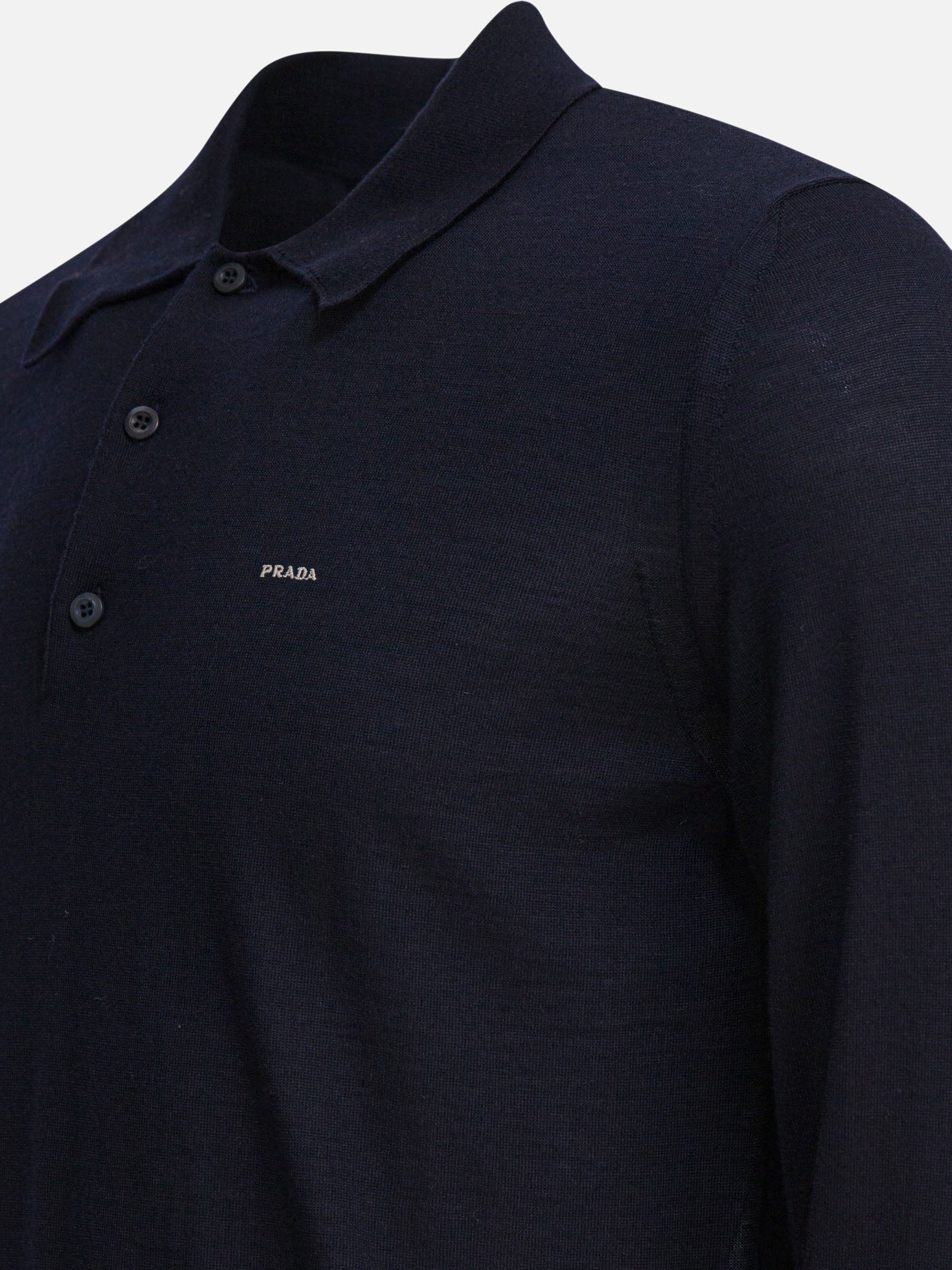 Prada Polo shirt with embroidered logo Blue