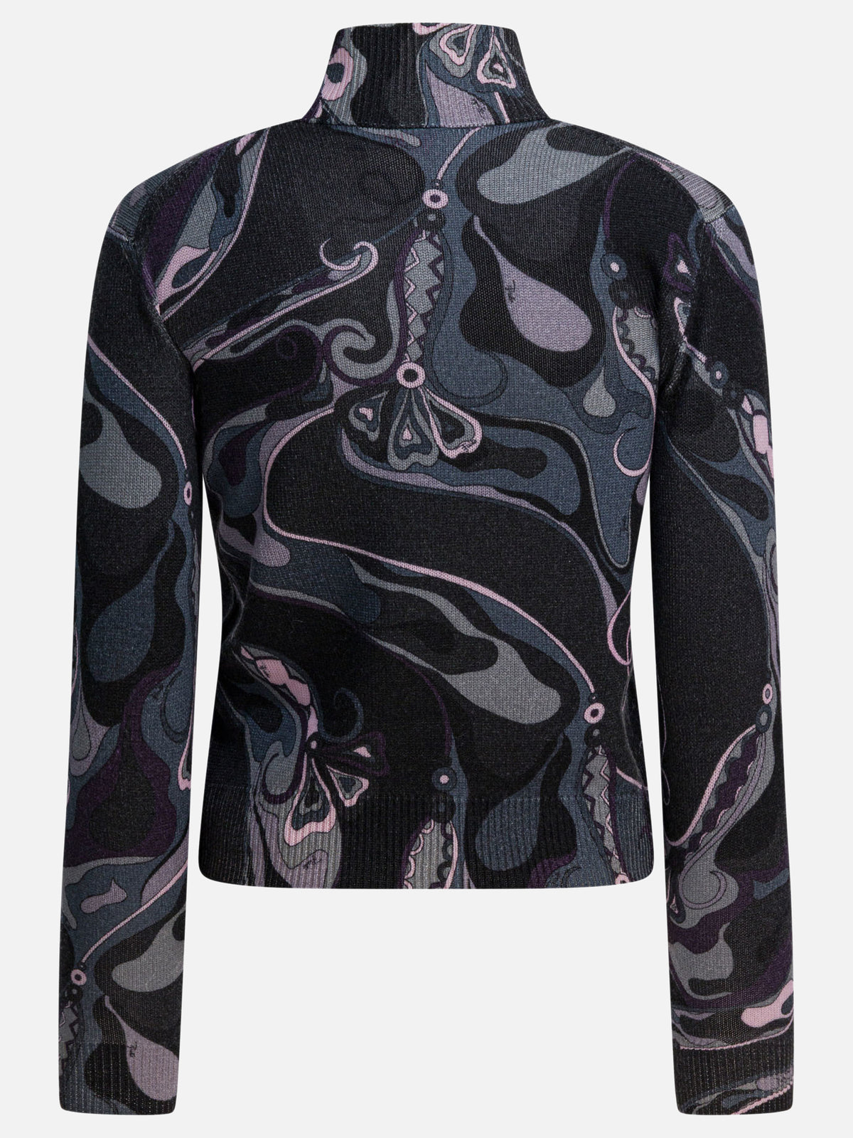 Pucci Wool turtleneck sweater with print Black - VIETTI