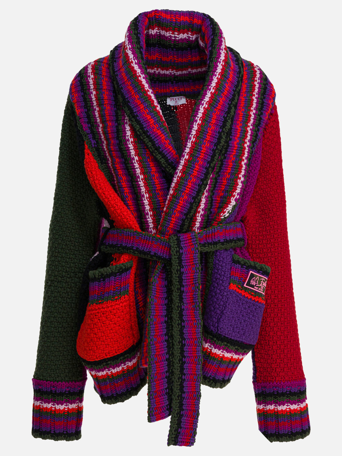 Pucci Orchidee print wool cardigan Multicolor