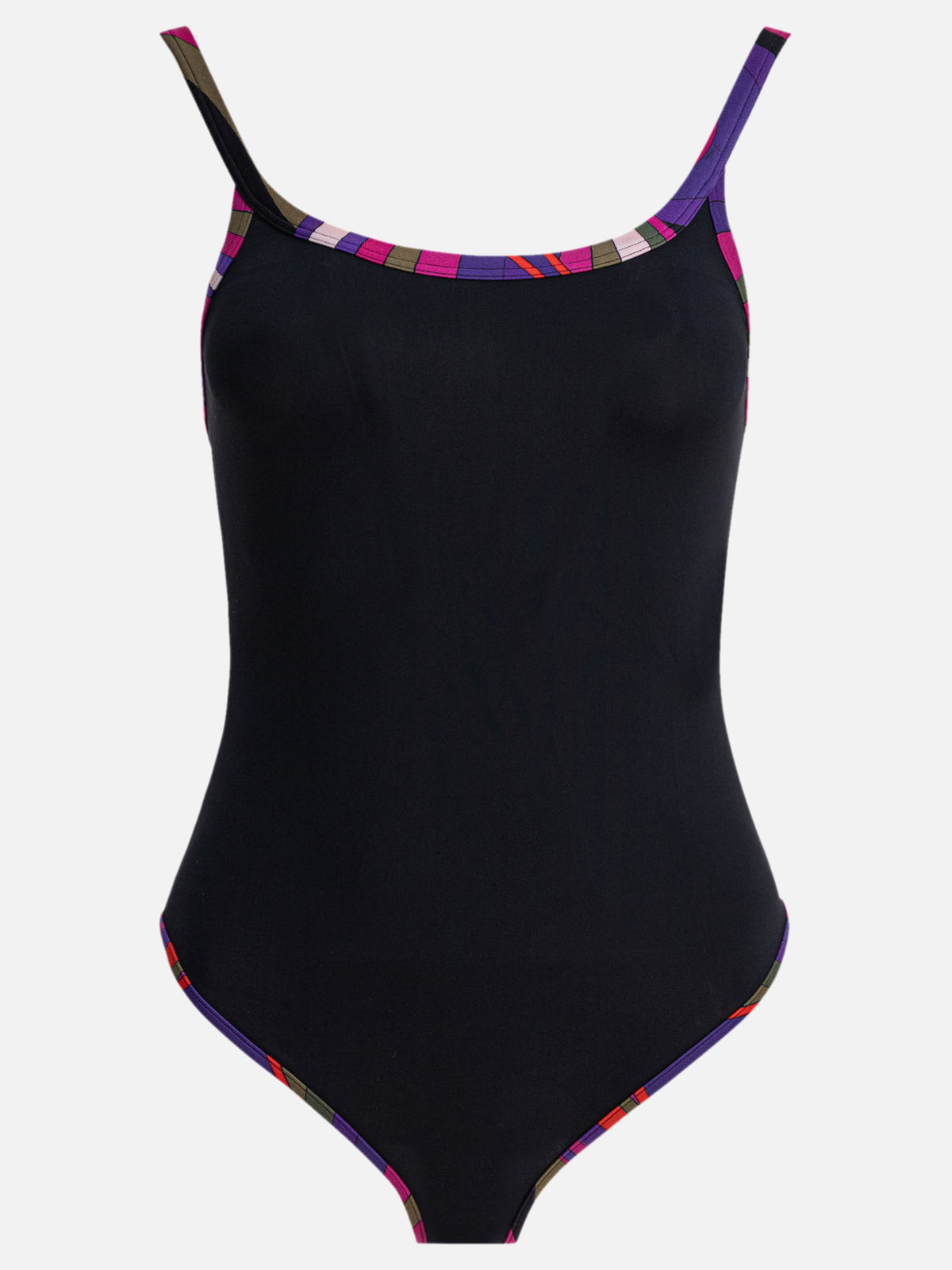 Pucci One-piece swimsuit with printed edges Black